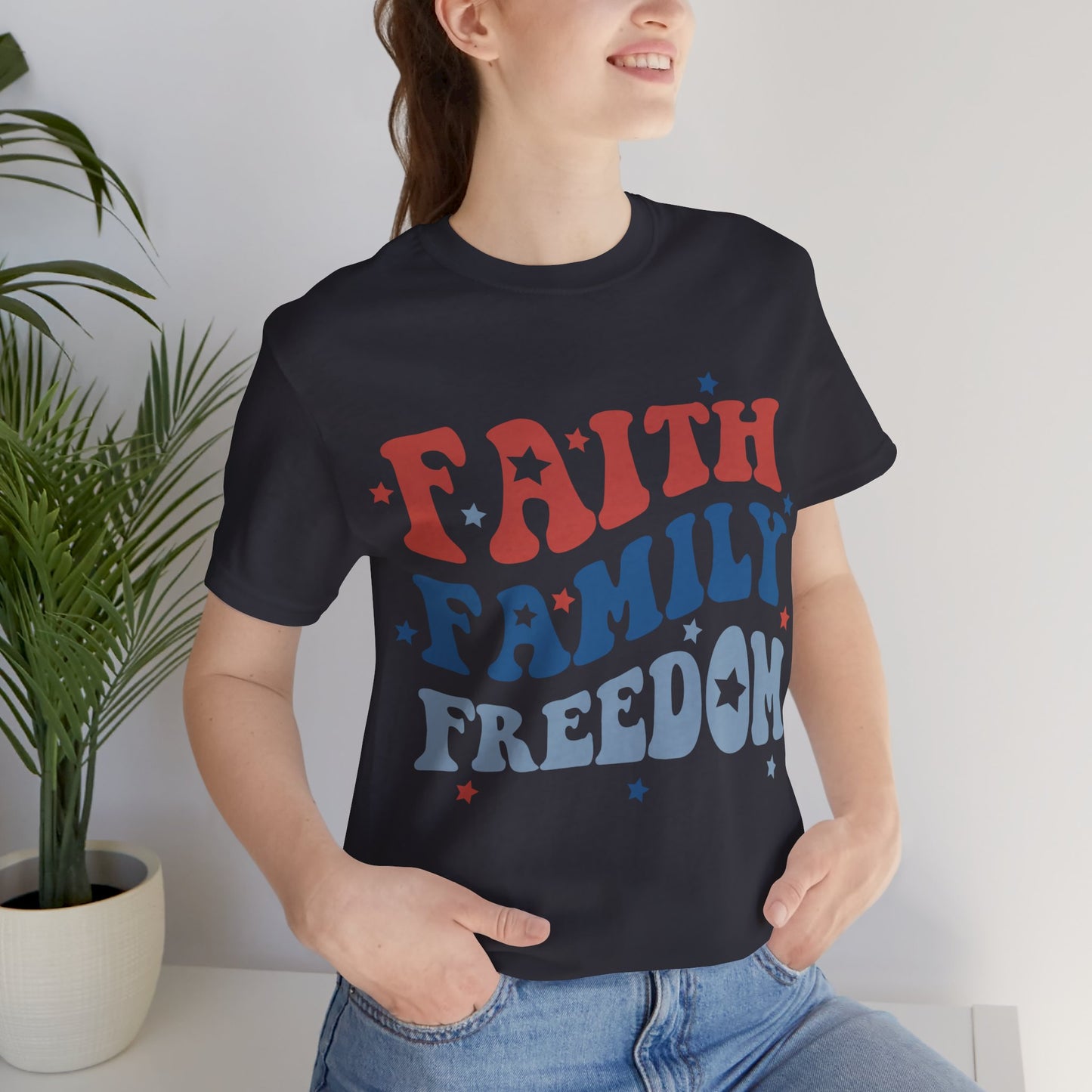 FAITH FAMILY FREEDOM Jersey Short Sleeve Tee