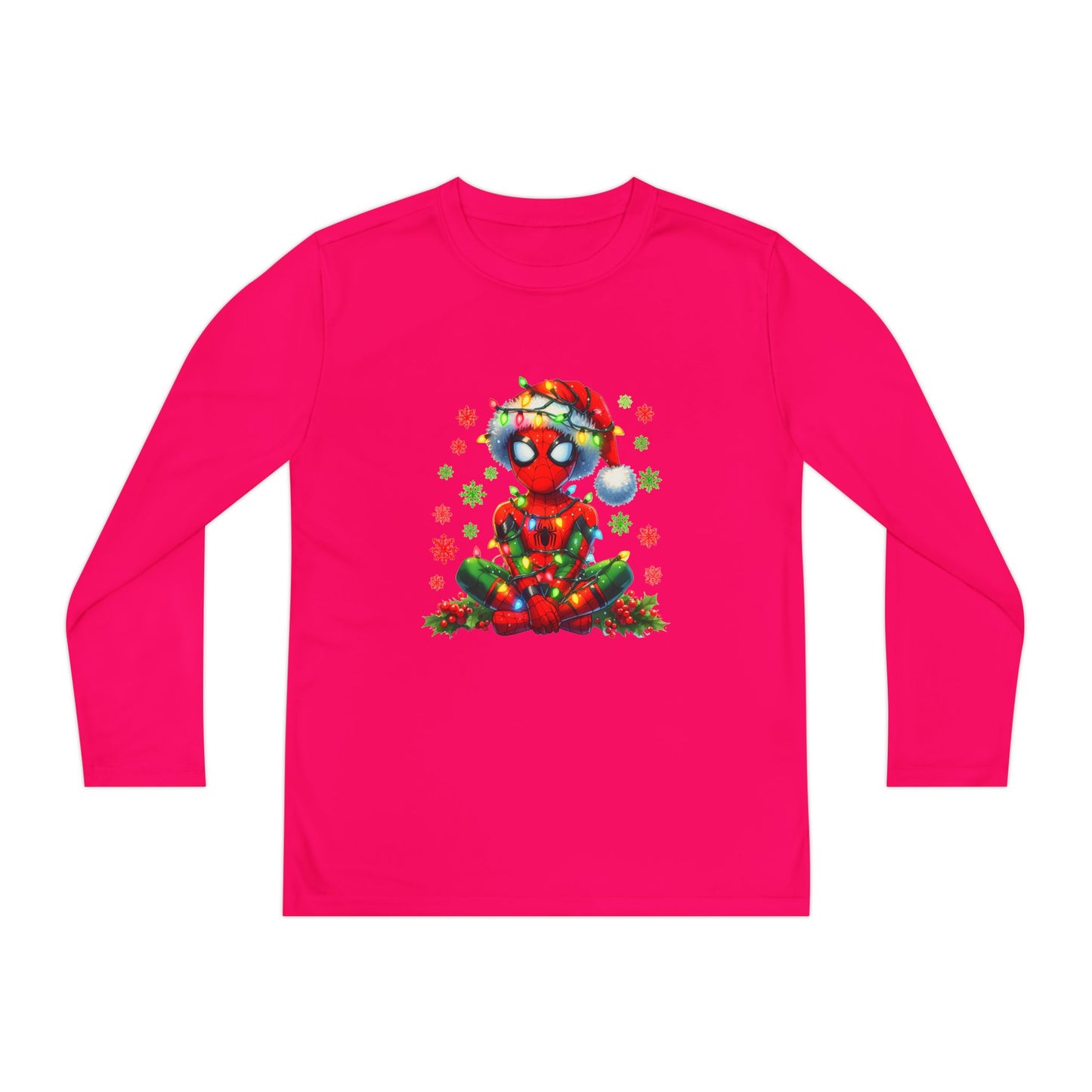 Spidey Christmas Youth Long Sleeve Competitor Tee