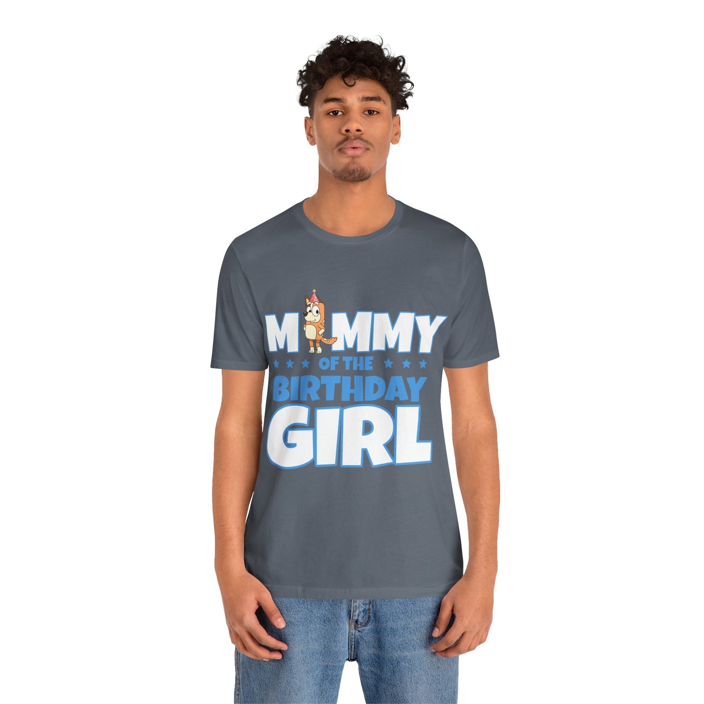 Mommy of the Birthday Girl Chilli Heeler short sleeve T-shirt