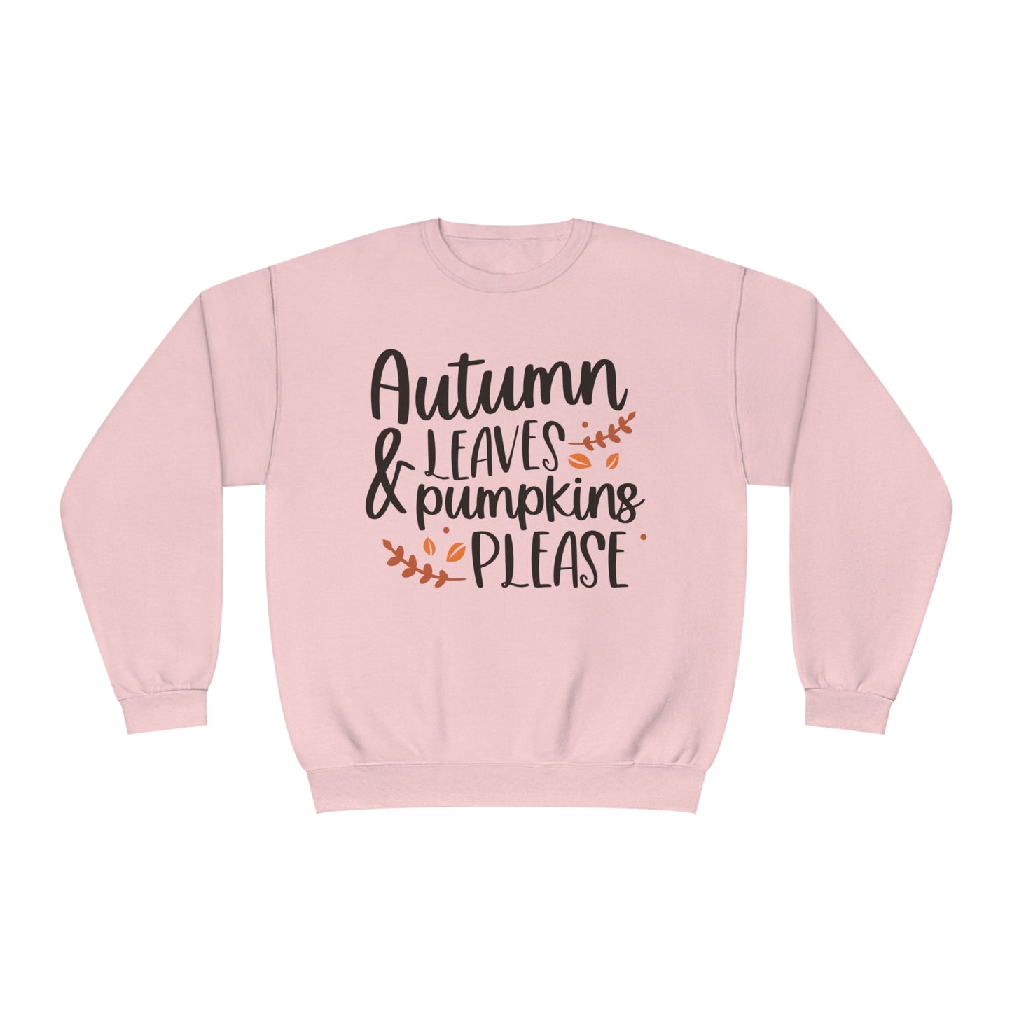 Autumn Leaves & Pumpkins Please Crewneck Sweatshirt
