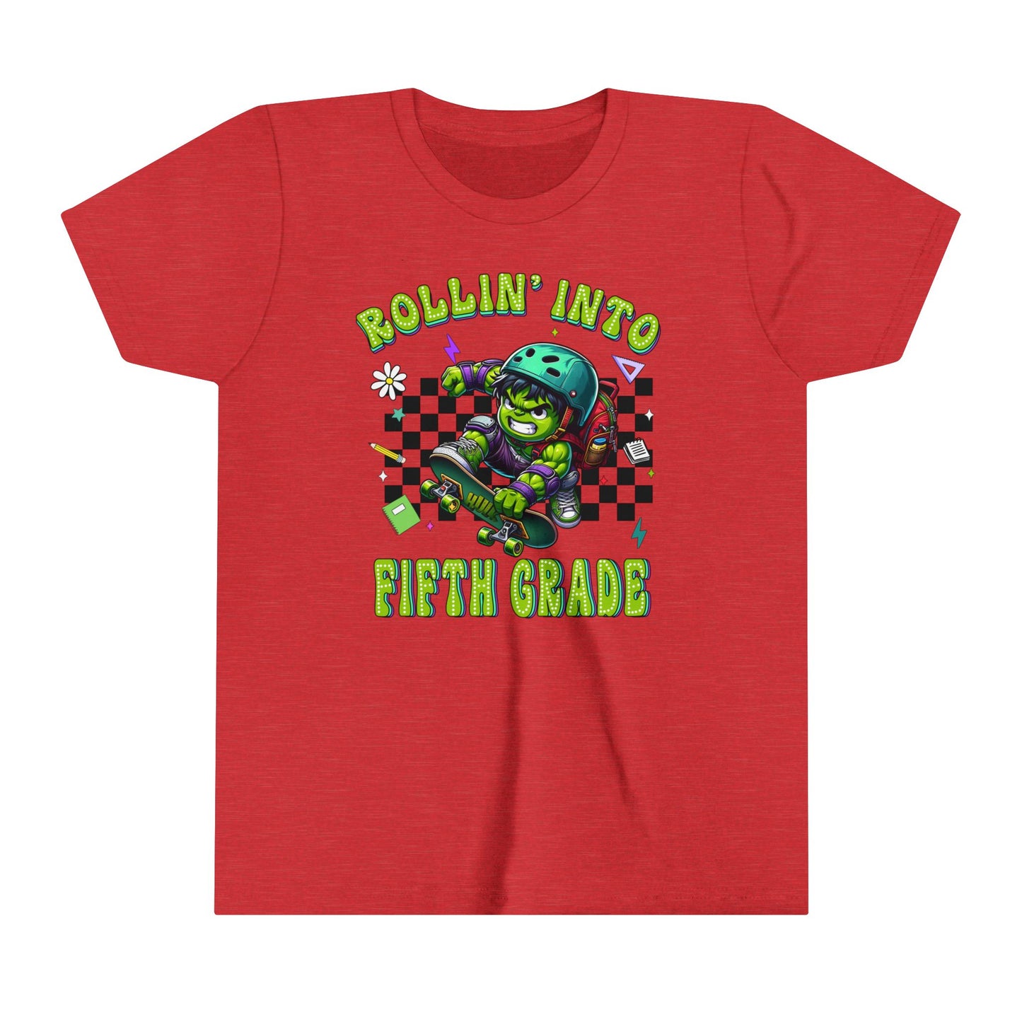 HULK - Rollin' Into 5th Grade Youth Short Sleeve Tee