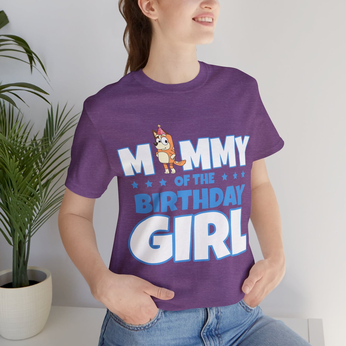 Mommy of the Birthday Girl Chilli Heeler short sleeve T-shirt