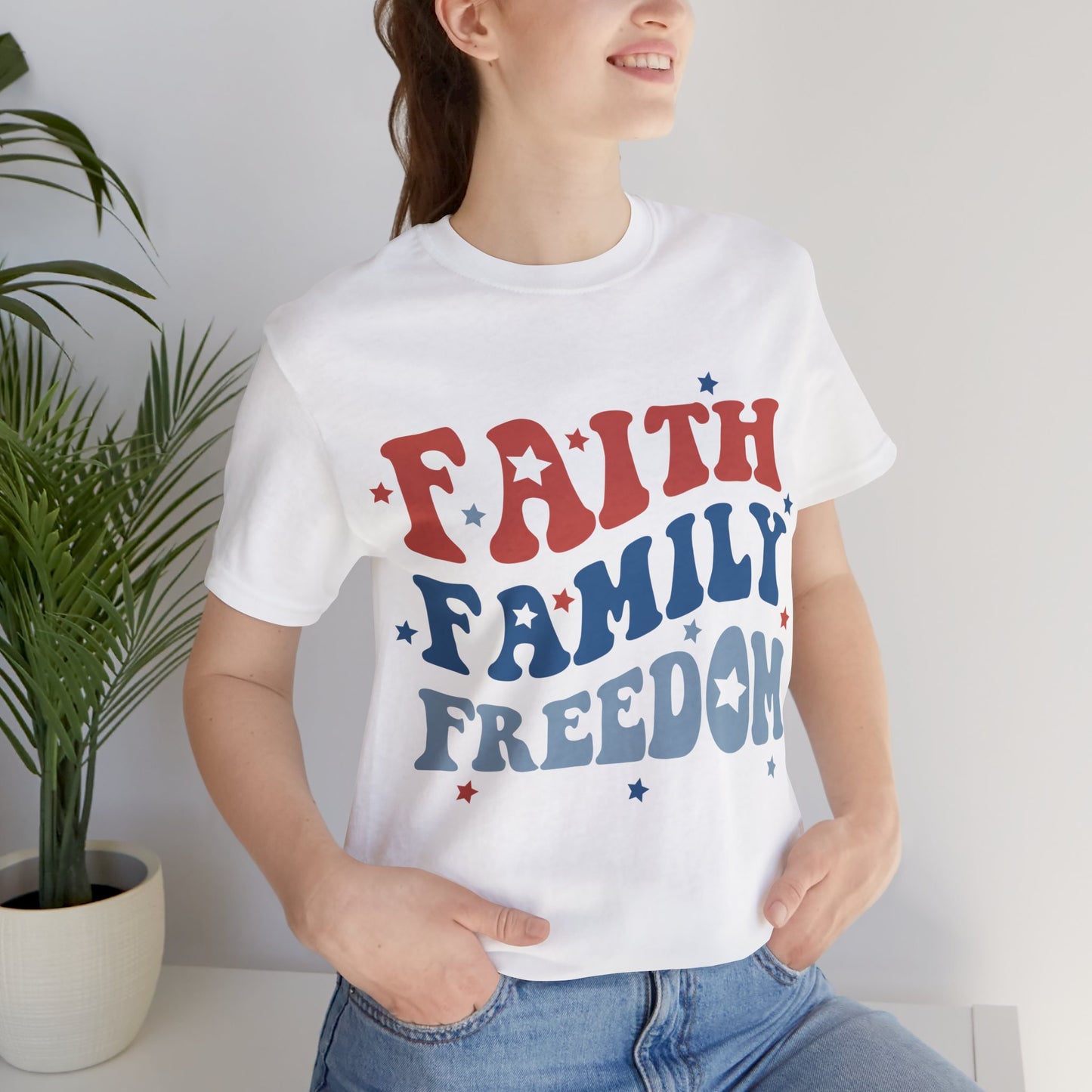 FAITH FAMILY FREEDOM Jersey Short Sleeve Tee