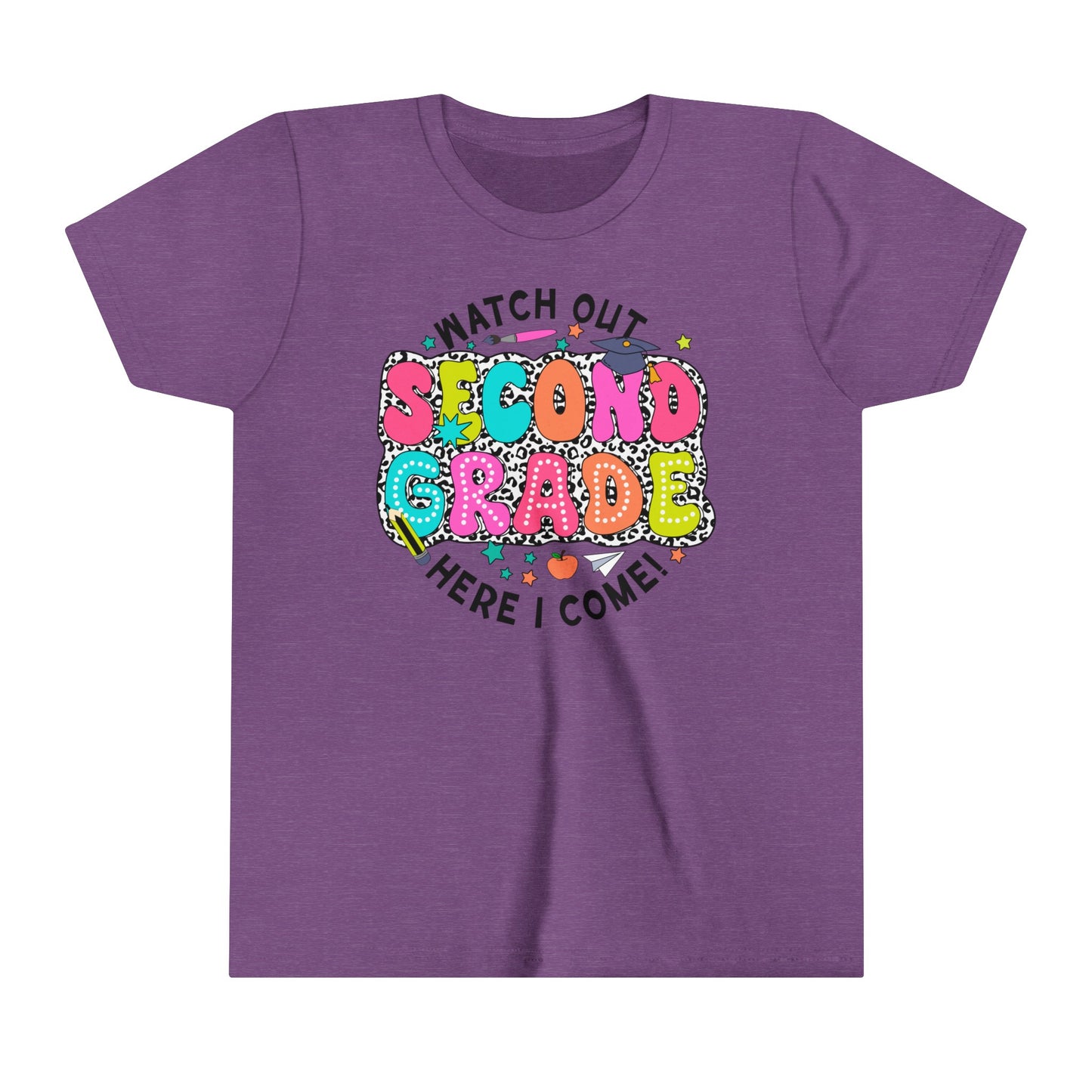 Watch Out Second Grade Here I Come Youth Short Sleeve Tee