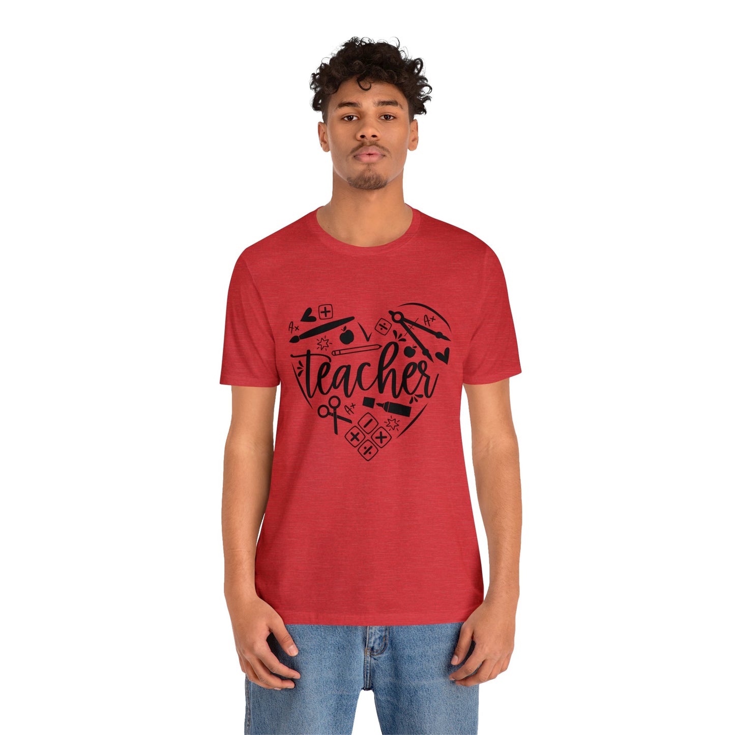 Teacher heart Short sleeve Tshirt