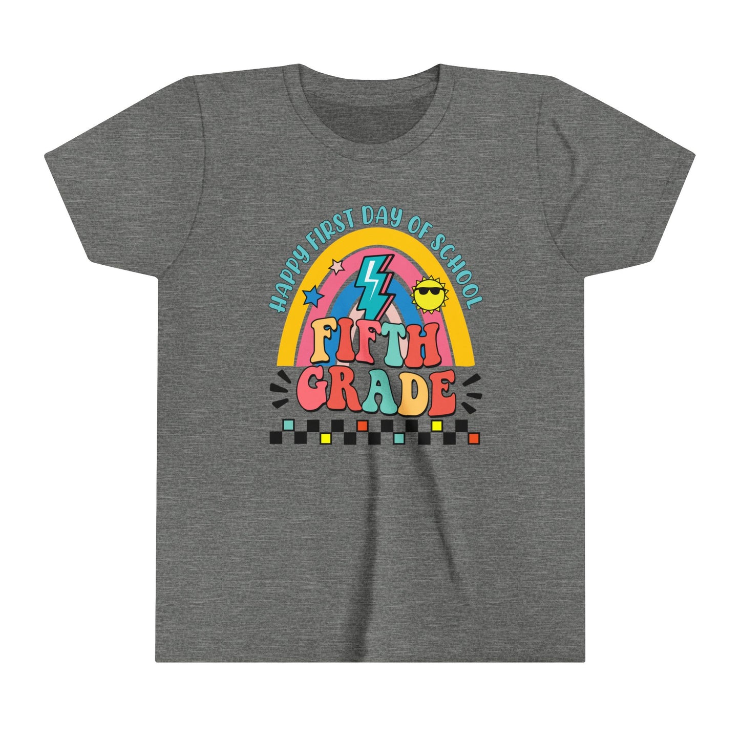 Happy First day of School - 5th Grade Youth Short Sleeve Tee