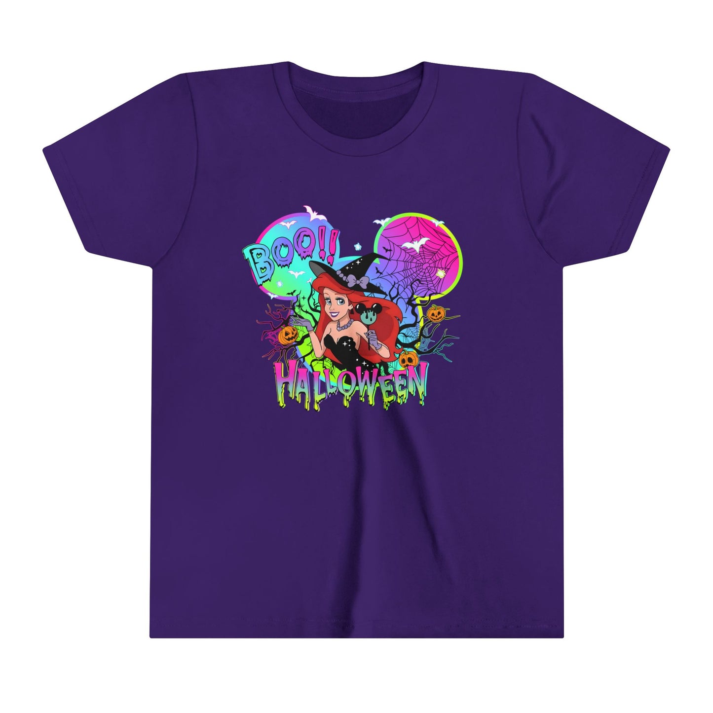 Ariel Boo! Halloween Youth Short Sleeve Tee