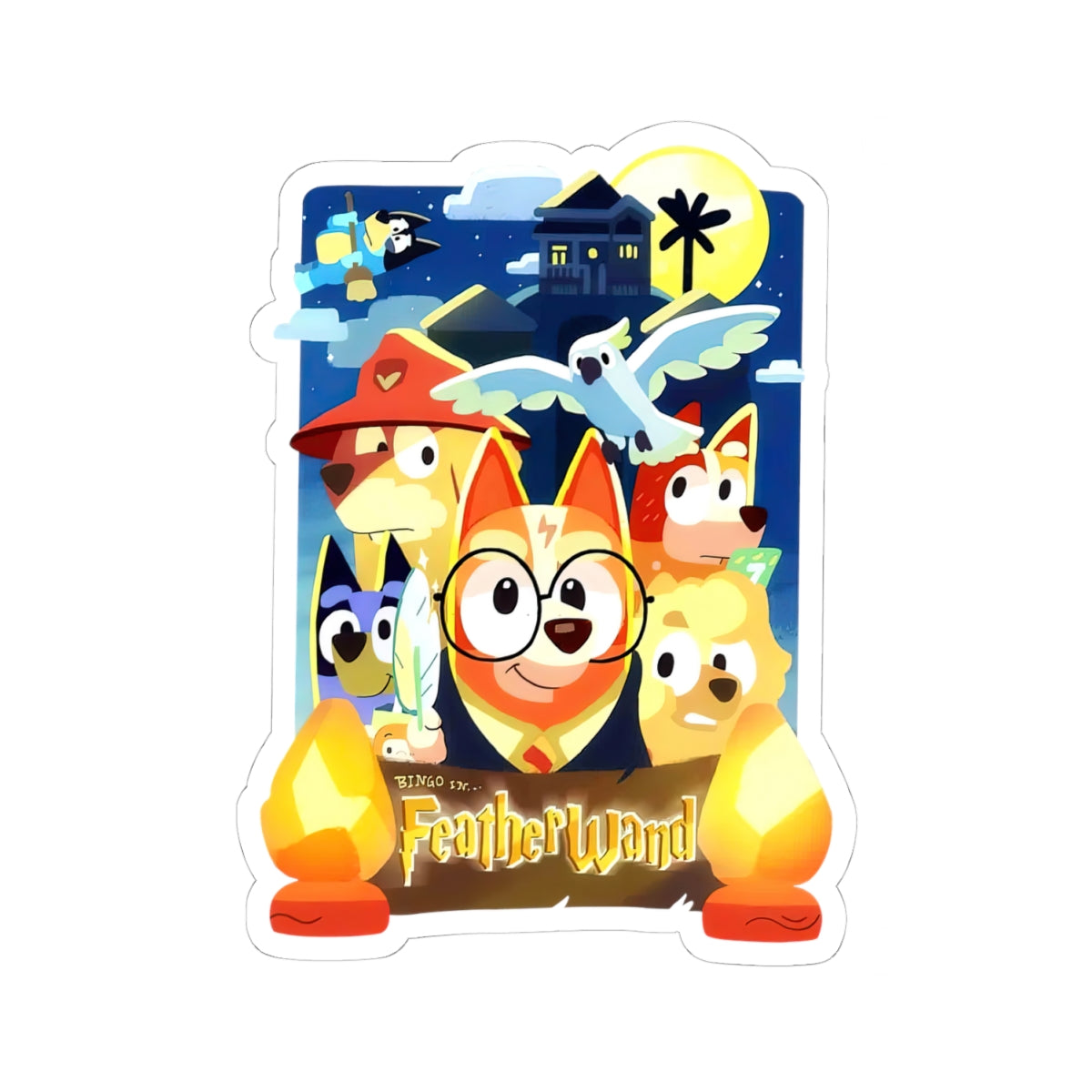 Feather wand Kiss-Cut Stickers