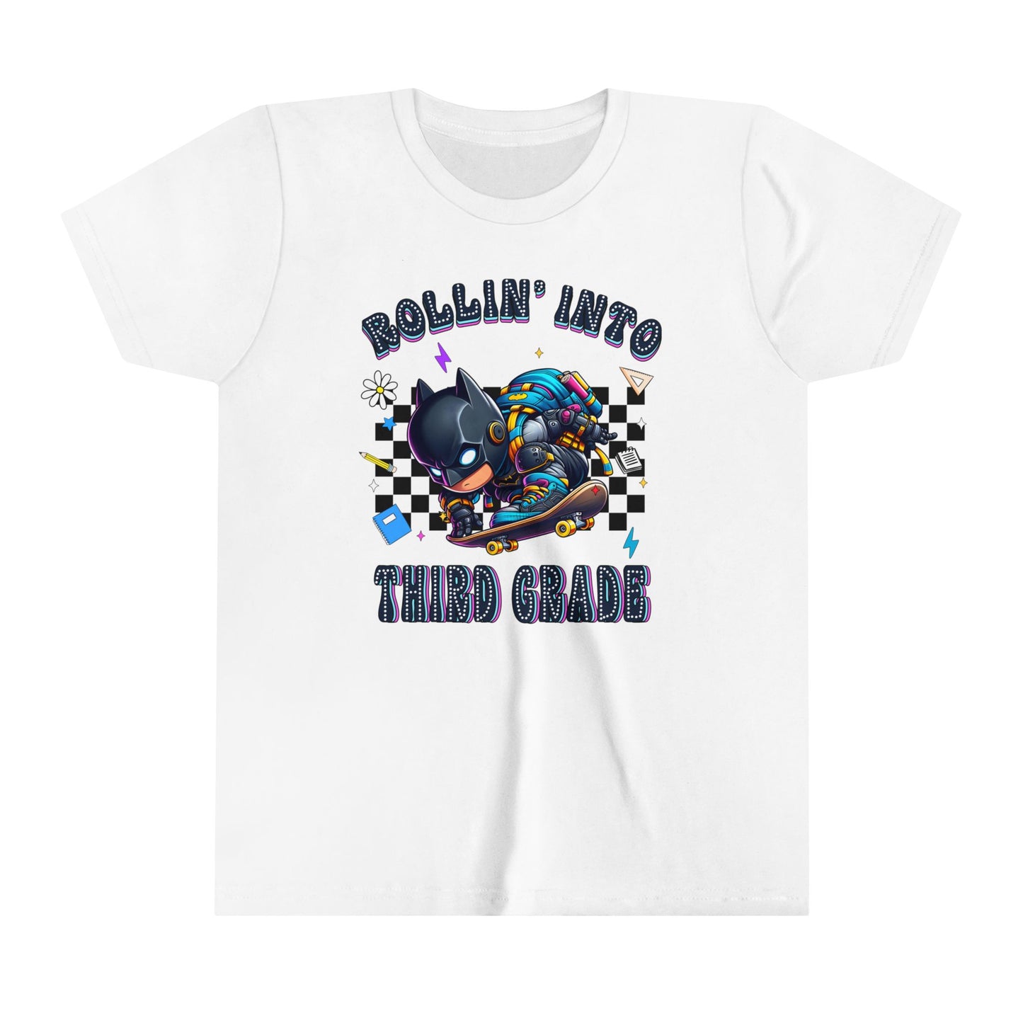 BATMAN - Rollin' into 3rd Grade Youth Short Sleeve Tee
