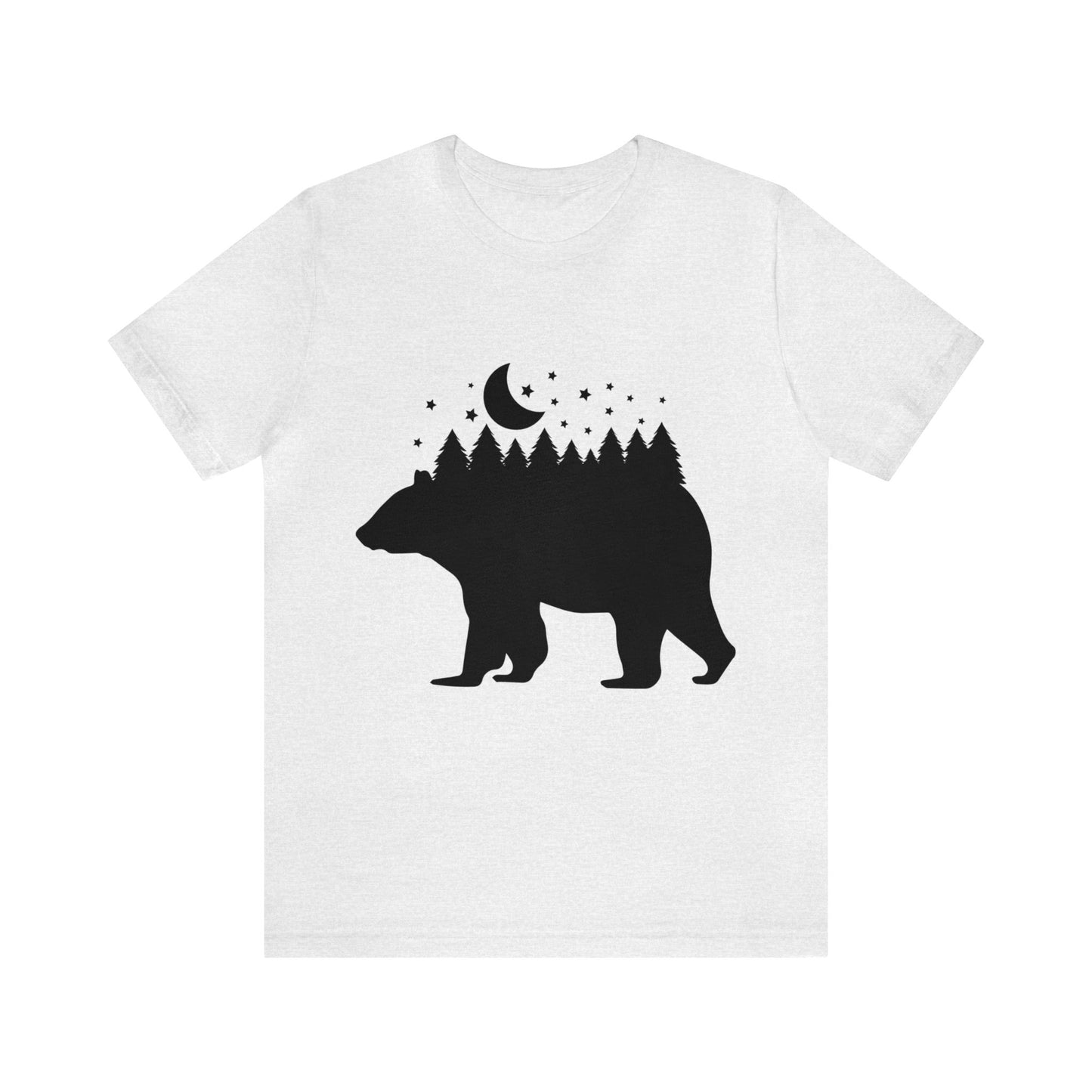 Bear - Forest - Night Sky Short Sleeve Tshirt