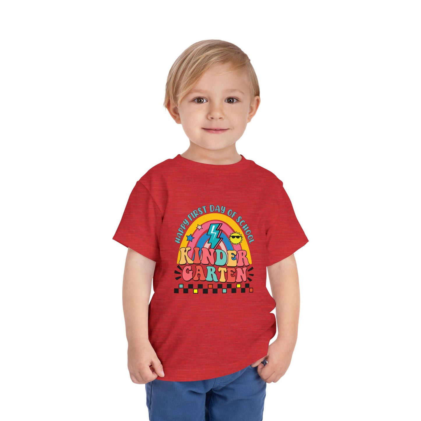 Happy First Day of School - Kindergarten Toddler Short Sleeve Tee