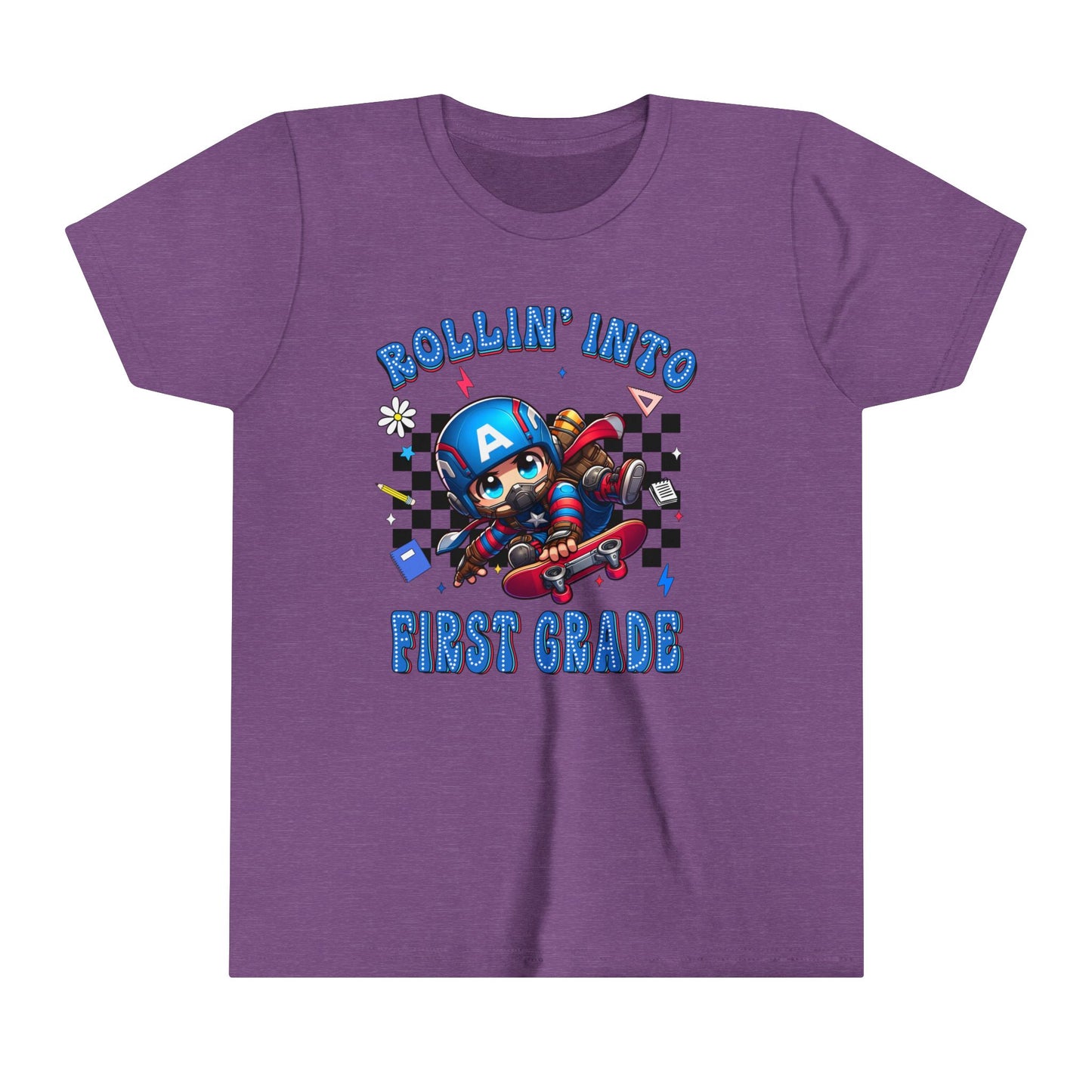 CAPTAIN AMERICA - Rollin' Into 1st Grade Youth Short Sleeve Tee