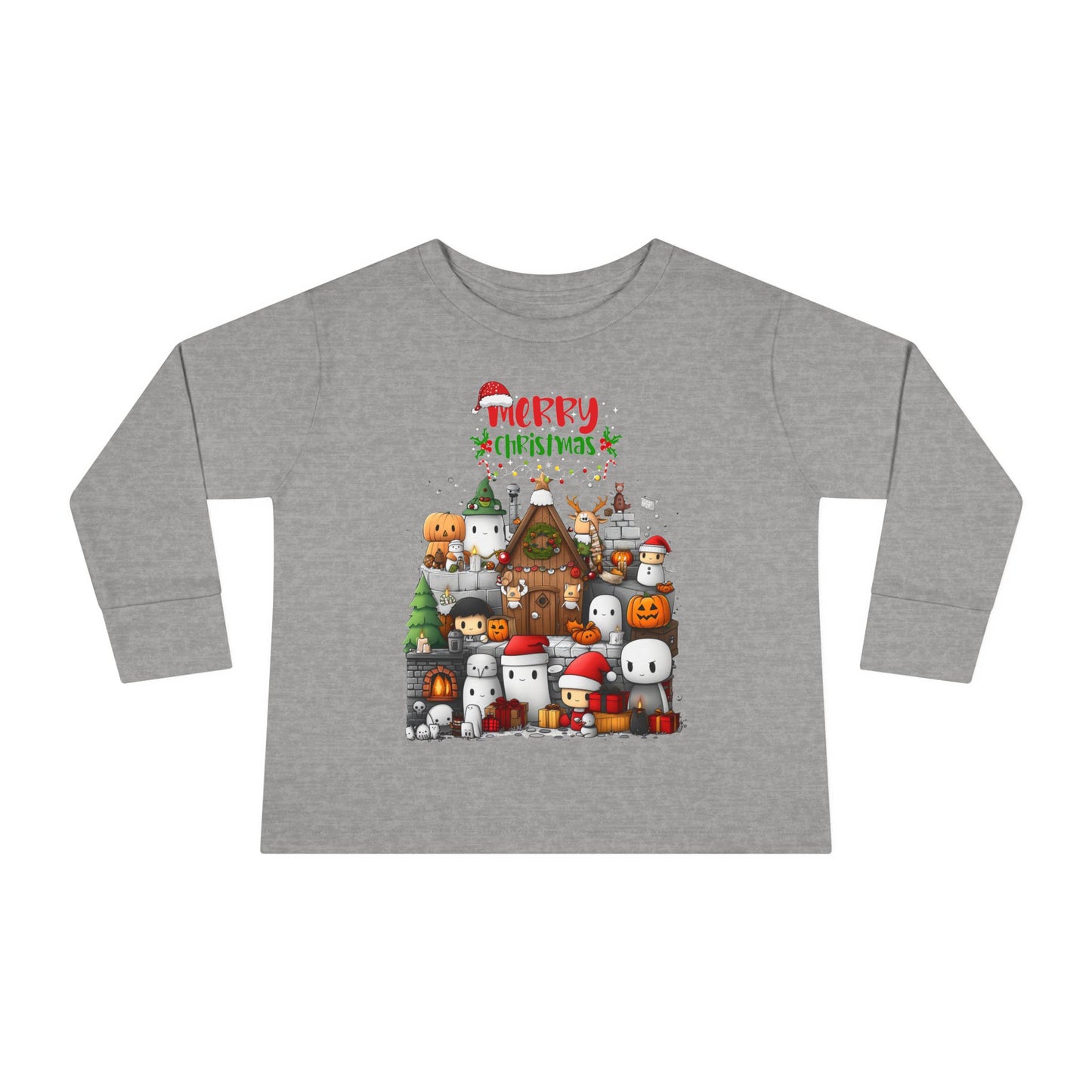 Merry Mine-craft Christmas Toddler Long Sleeve Tee