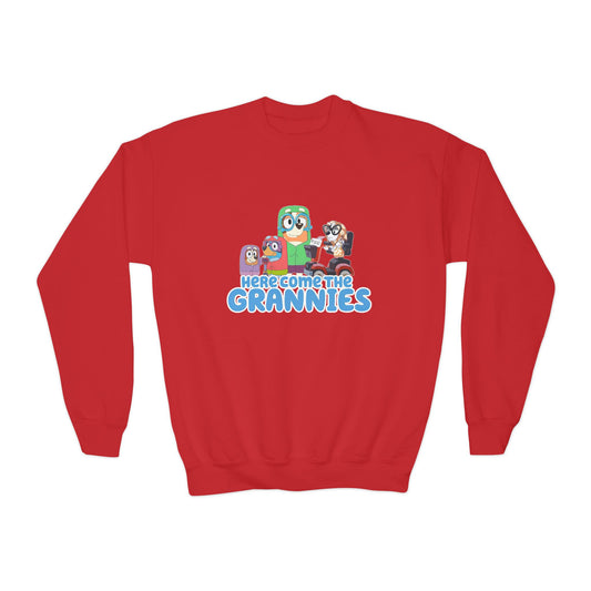 Here comes the grannies Youth Crewneck Sweatshirt
