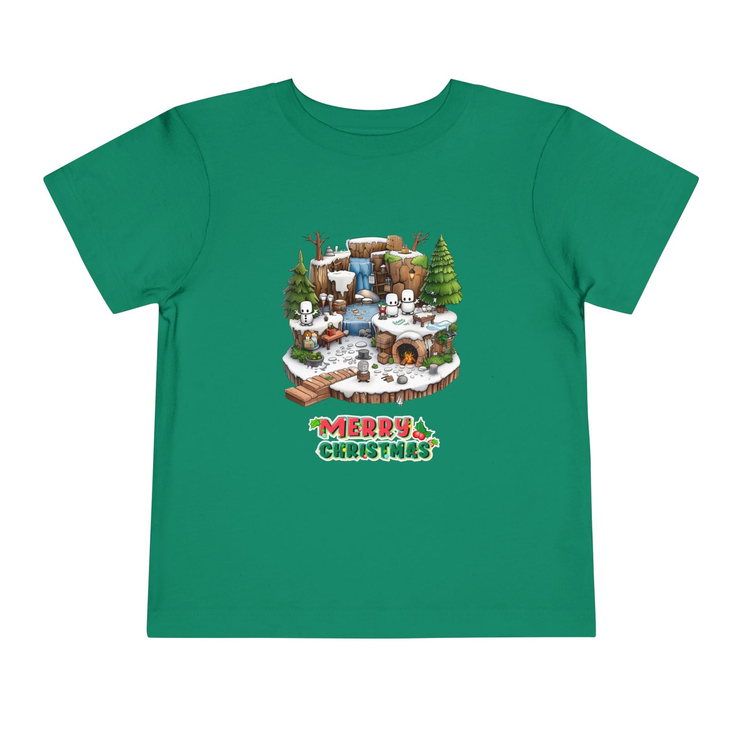 Merry Christmas Mine-craft Toddler Short Sleeve Tee