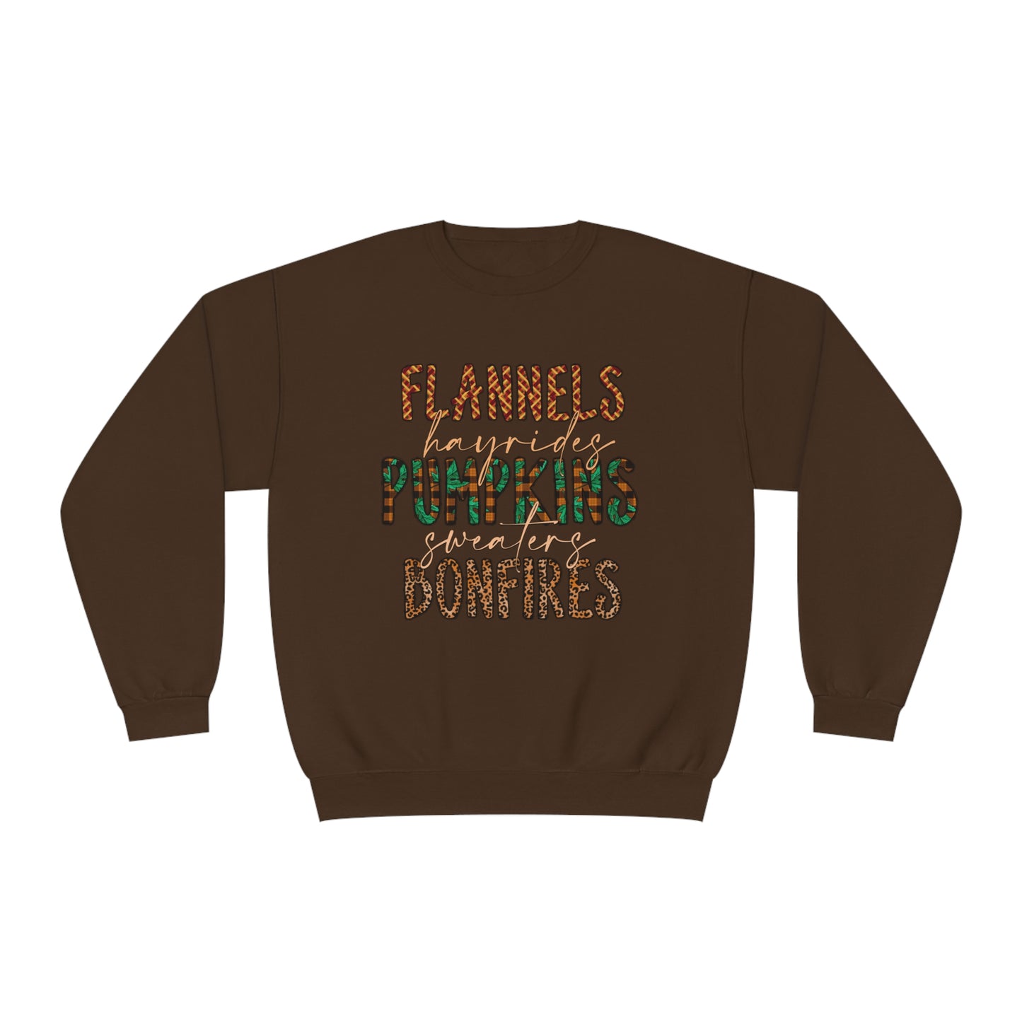 Flannels, Hayrides, Pumpkins, Sweaters, Bonfires Crewneck Sweatshirt