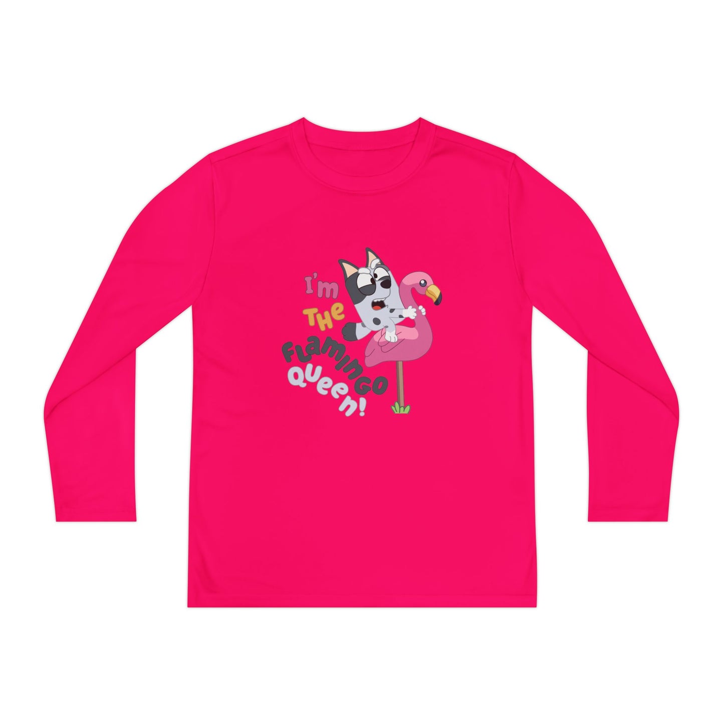 I'm the flamingo queen Youth Long Sleeve Competitor Tee