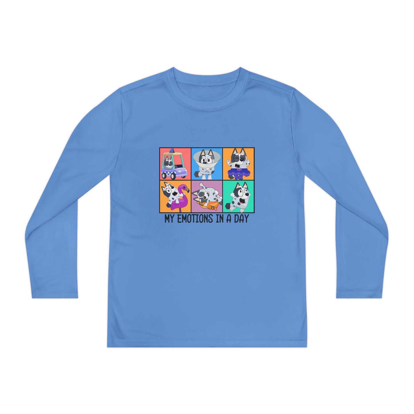 My emotions in a day Youth Long Sleeve Competitor Tee