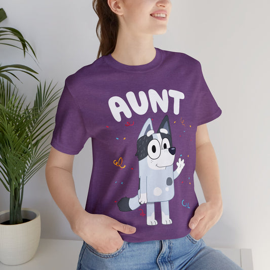Aunt Bluey Birthday short sleeve Tshirt