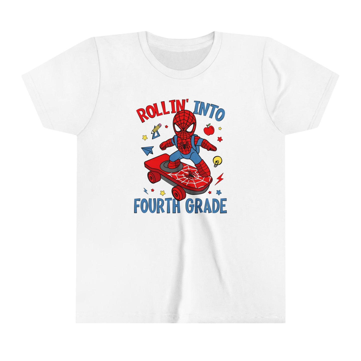 Rollin' Into 4th Grade Youth Short Sleeve Tee