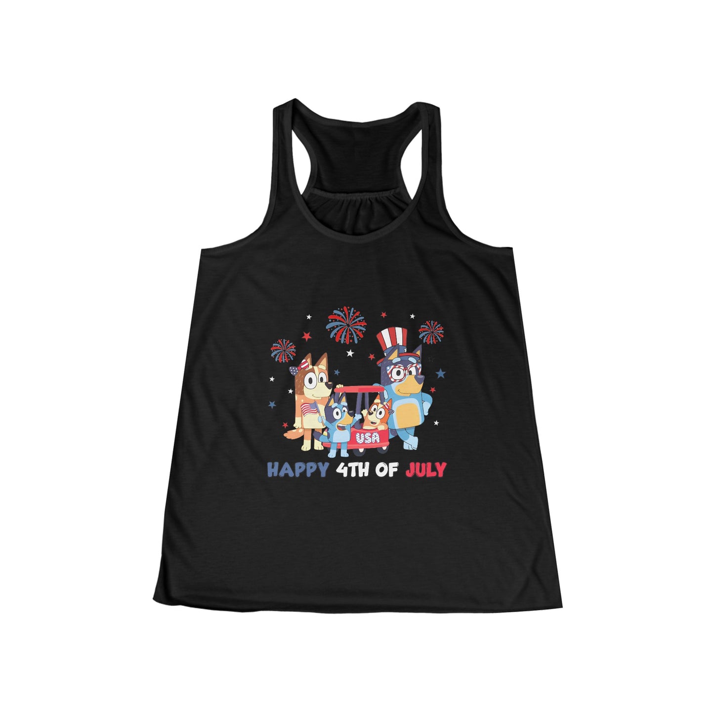 Happy 4th of July Women's Flowy Racerback Tank