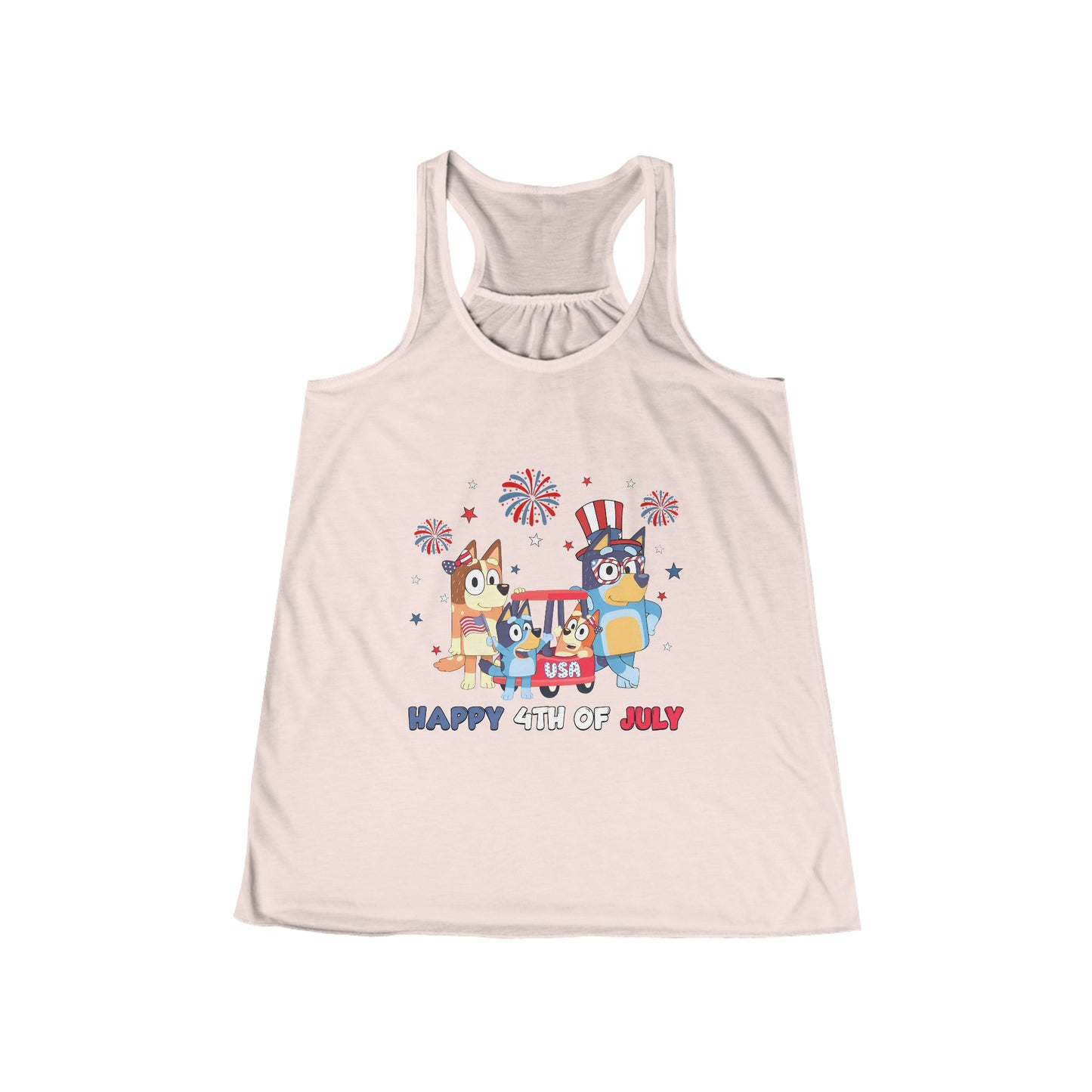 Happy 4th of July Women's Flowy Racerback Tank