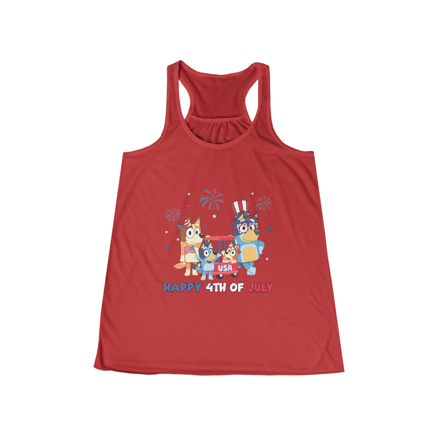 Happy 4th of July Women's Flowy Racerback Tank