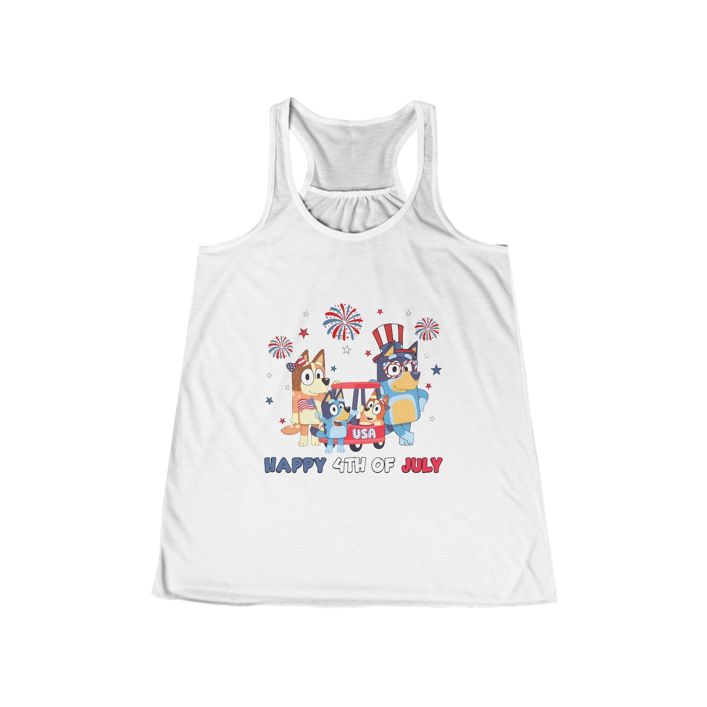 Happy 4th of July Women's Flowy Racerback Tank