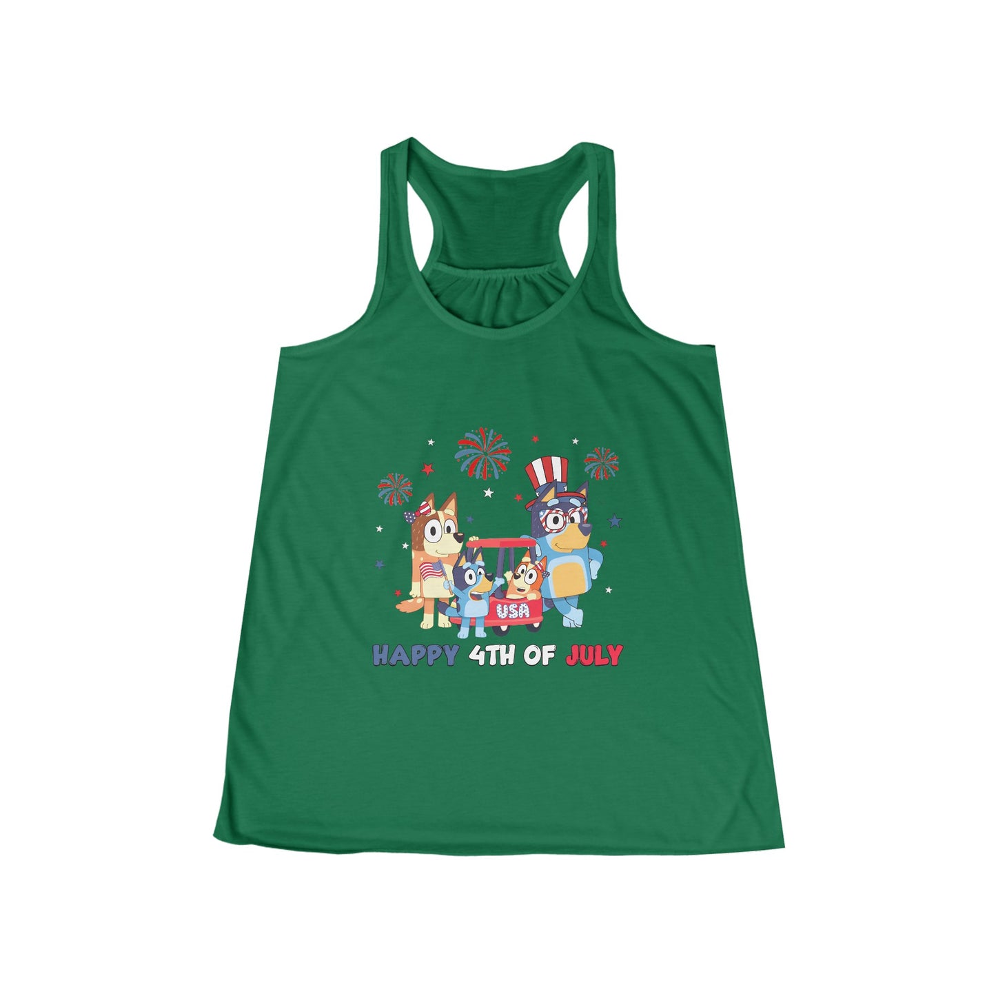 Happy 4th of July Women's Flowy Racerback Tank