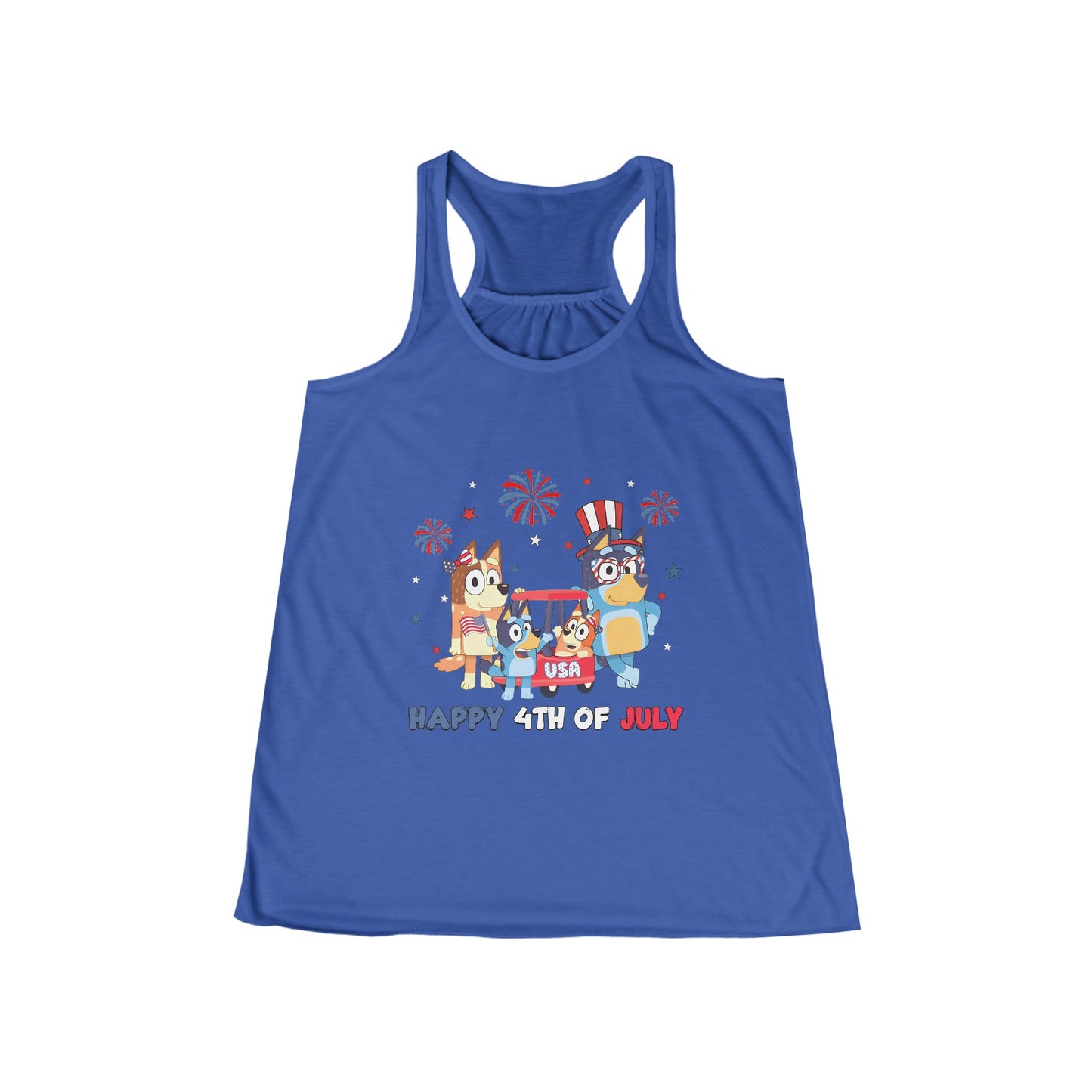 Happy 4th of July Women's Flowy Racerback Tank