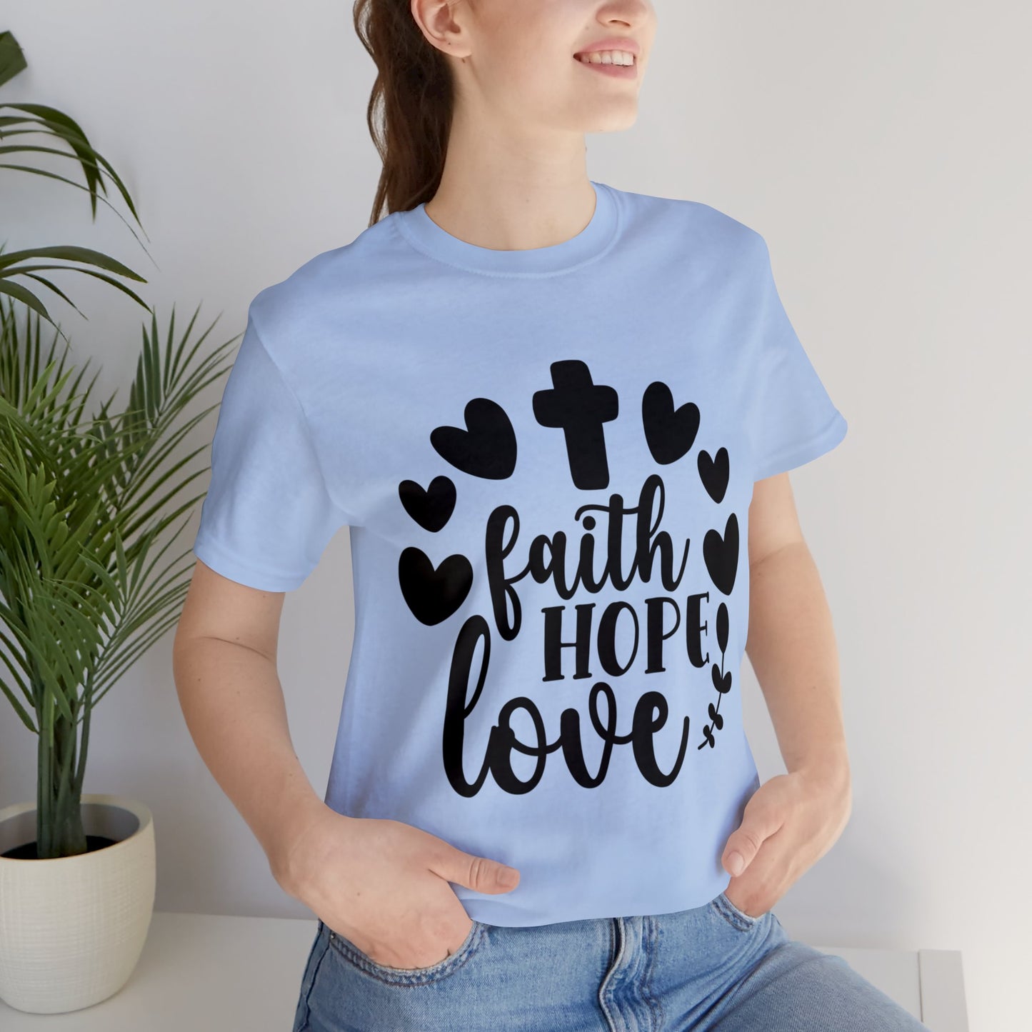 Faith Hope Love (front) Pray (back) Short Sleeve Tshirt
