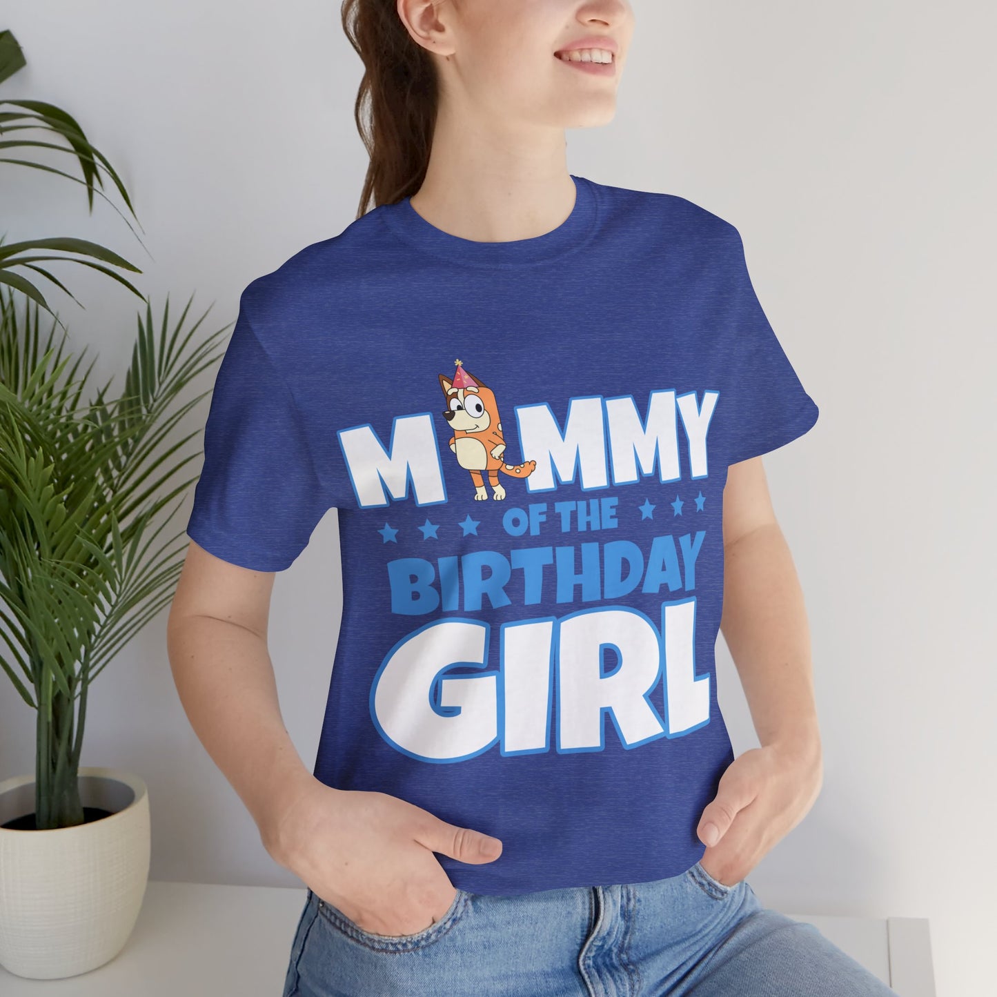 Mommy of the Birthday Girl Chilli Heeler short sleeve T-shirt