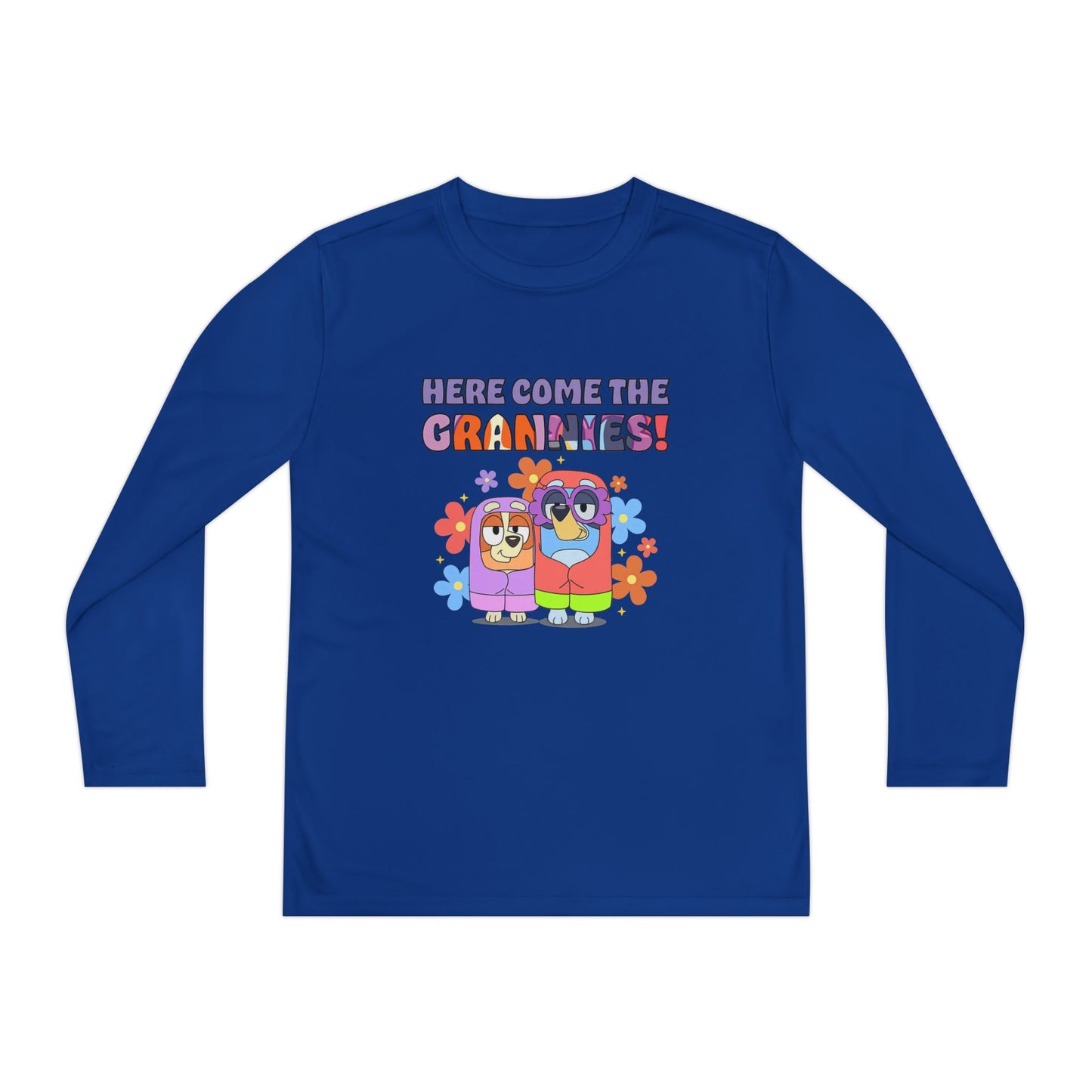 Here comes the grannies Youth Long Sleeve Competitor Tee