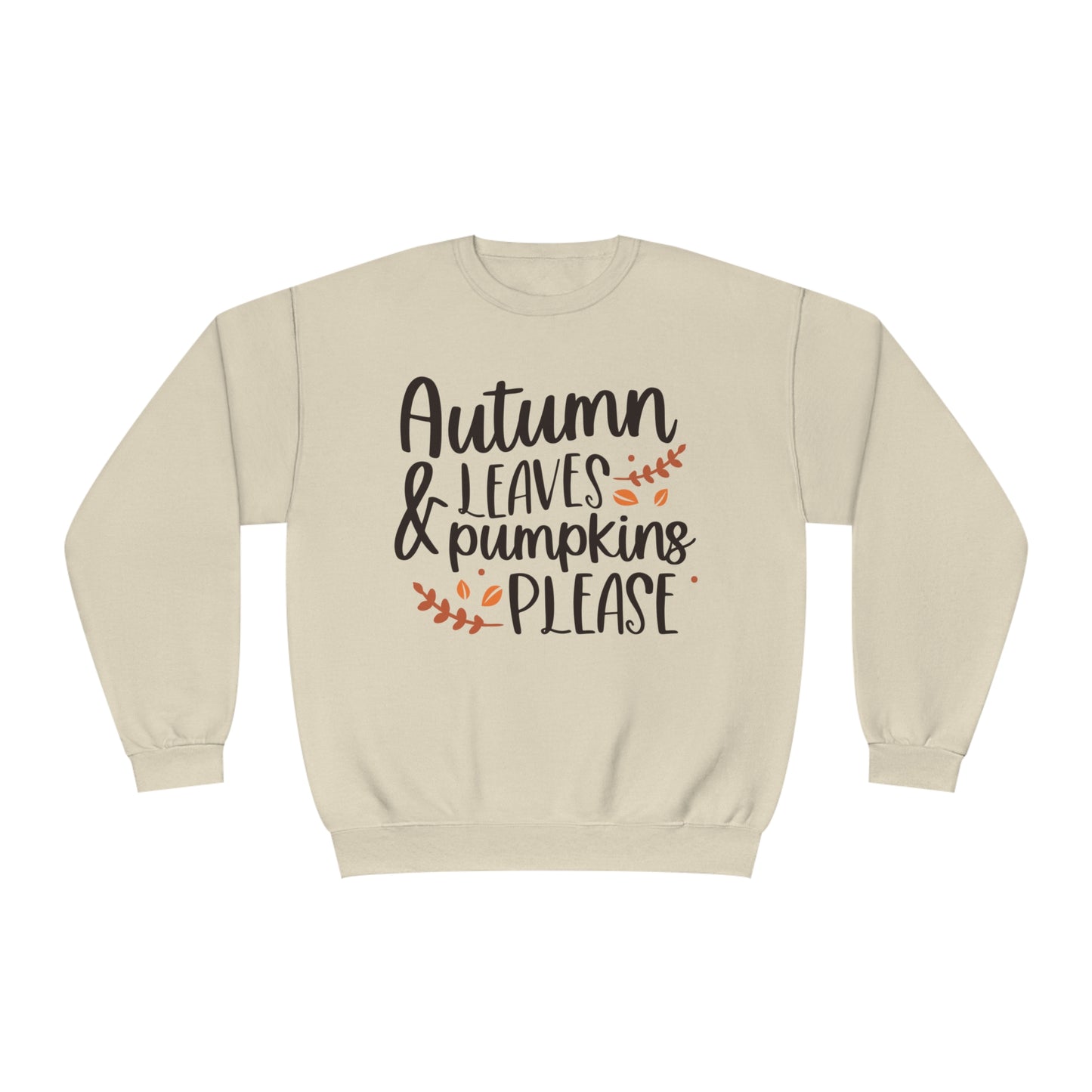 Autumn Leaves & Pumpkins Please Crewneck Sweatshirt