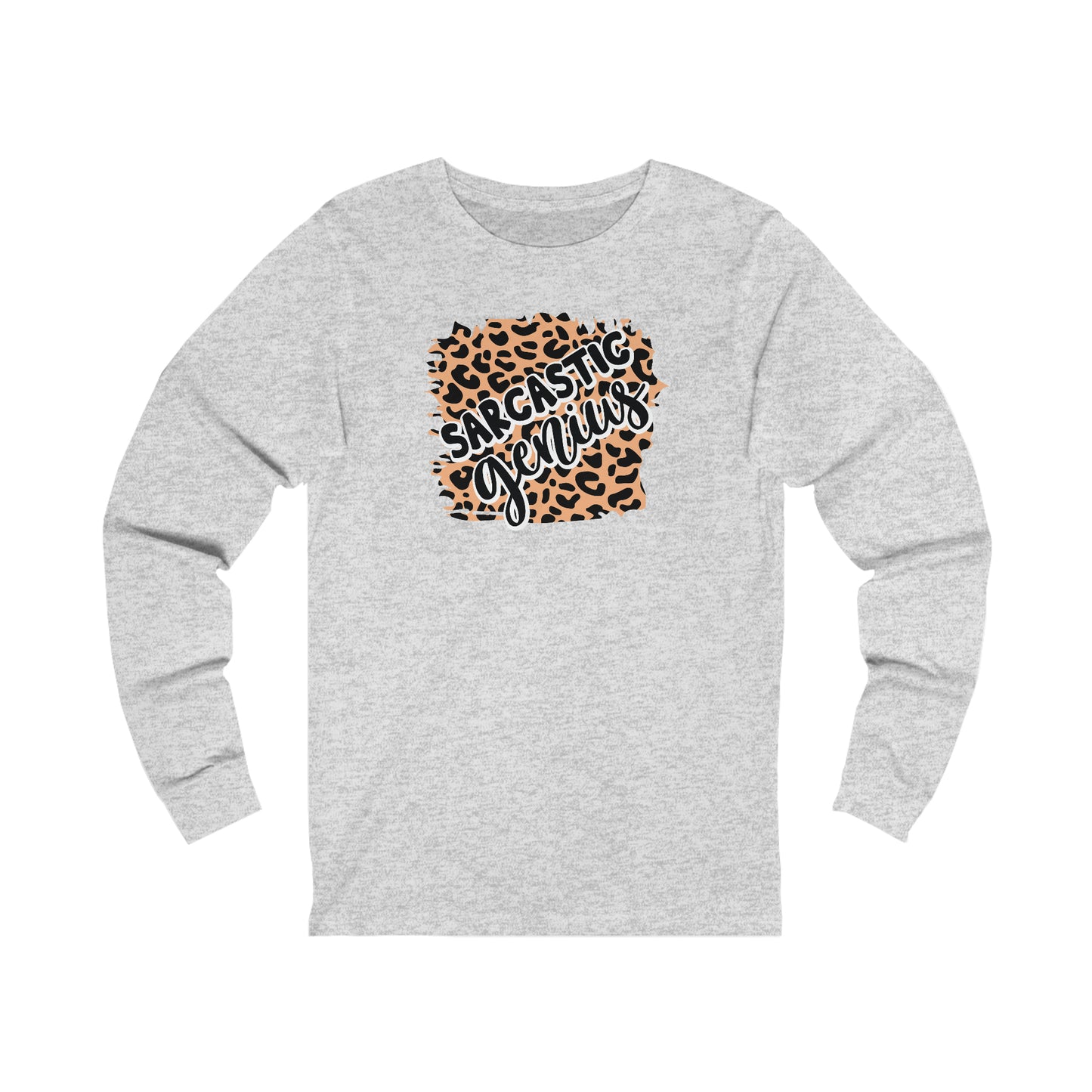 Sarcastic Genius leopard print long sleeve Tshirt
