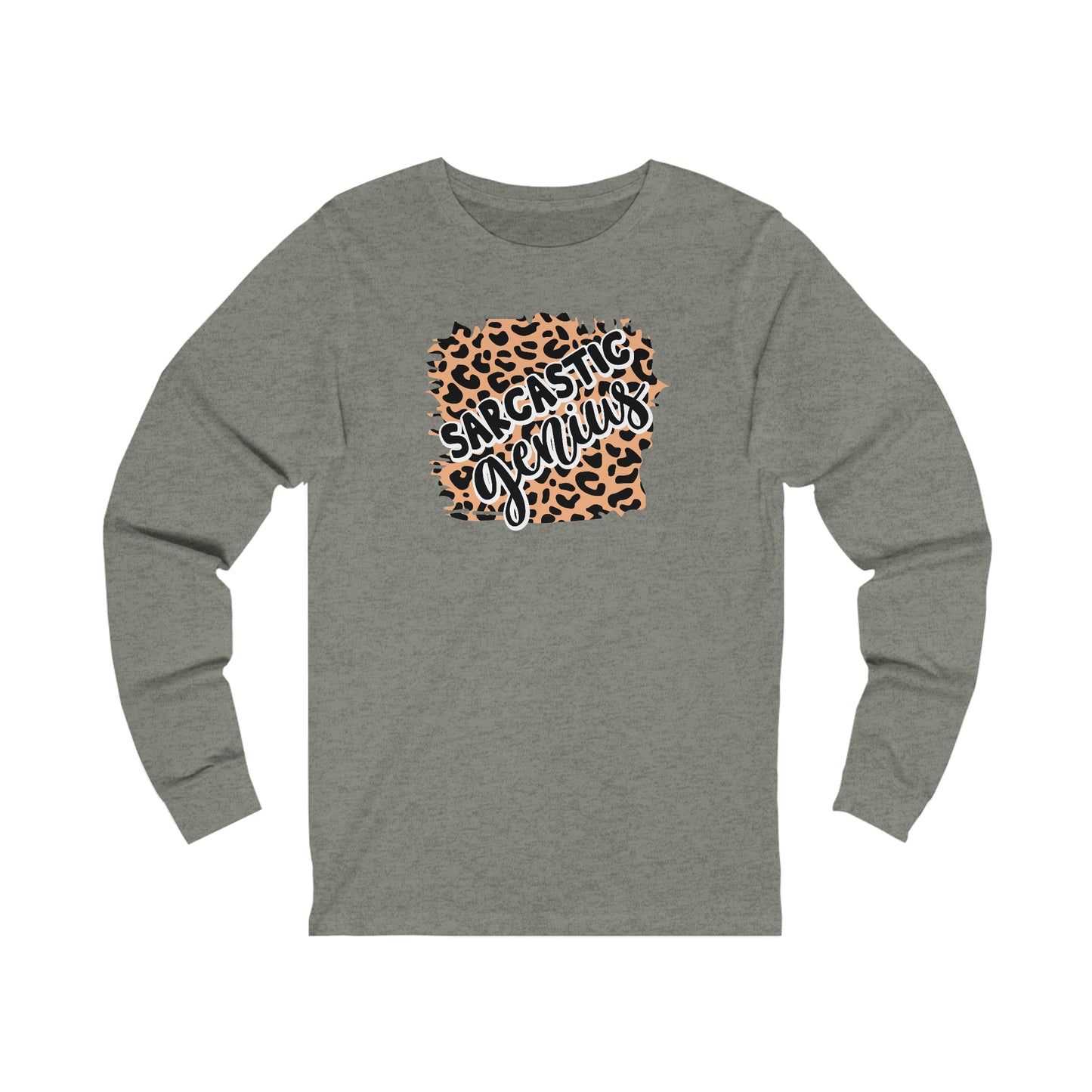 Sarcastic Genius leopard print long sleeve Tshirt