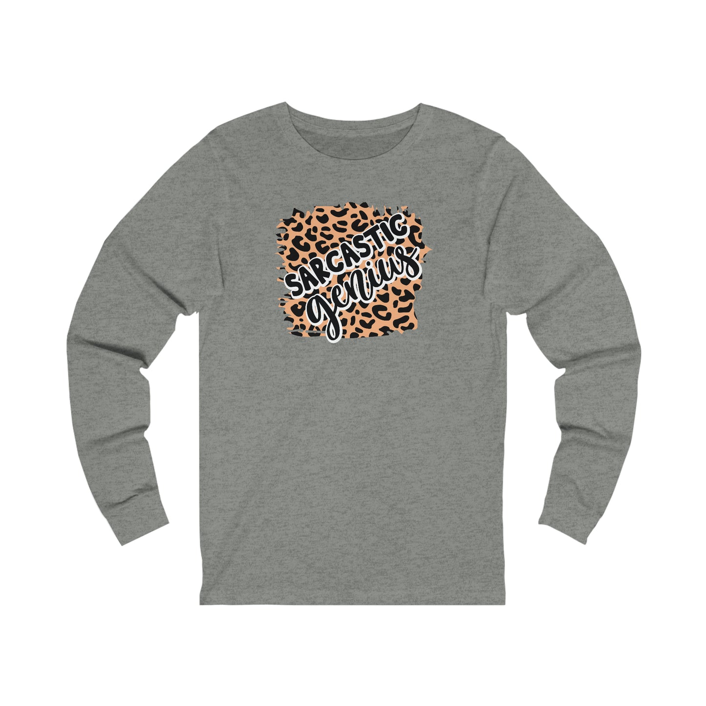 Sarcastic Genius leopard print long sleeve Tshirt