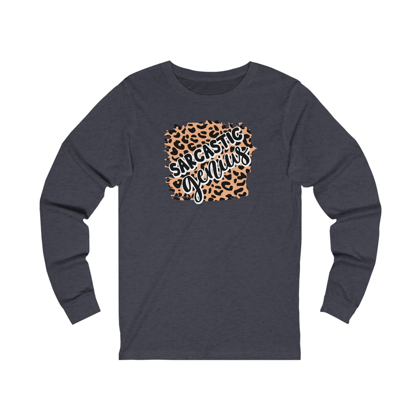 Sarcastic Genius leopard print long sleeve Tshirt