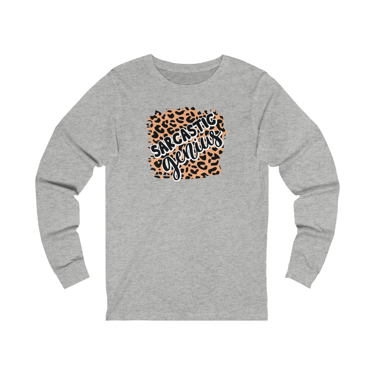 Sarcastic Genius leopard print long sleeve Tshirt