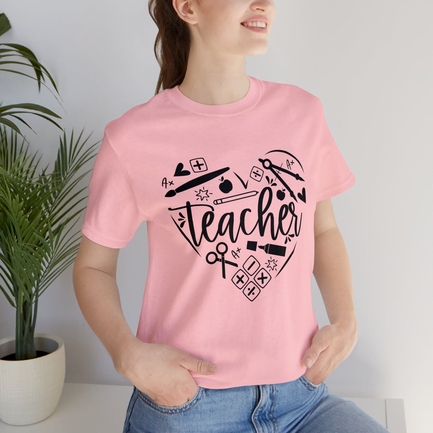 Teacher heart Short sleeve Tshirt