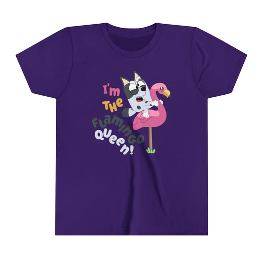 I'n the Flamingo Queen Youth Short Sleeve Tshirt