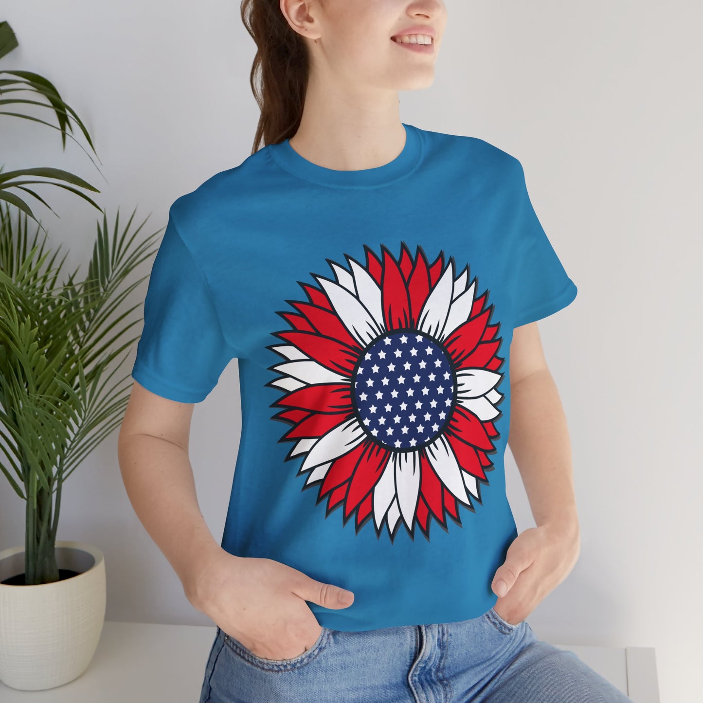 American Sunflower Jersey Short Sleeve Tee