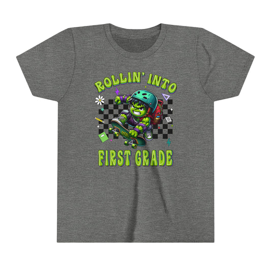 HULK - Rollin' Into 1st Grade Youth Short Sleeve Tee