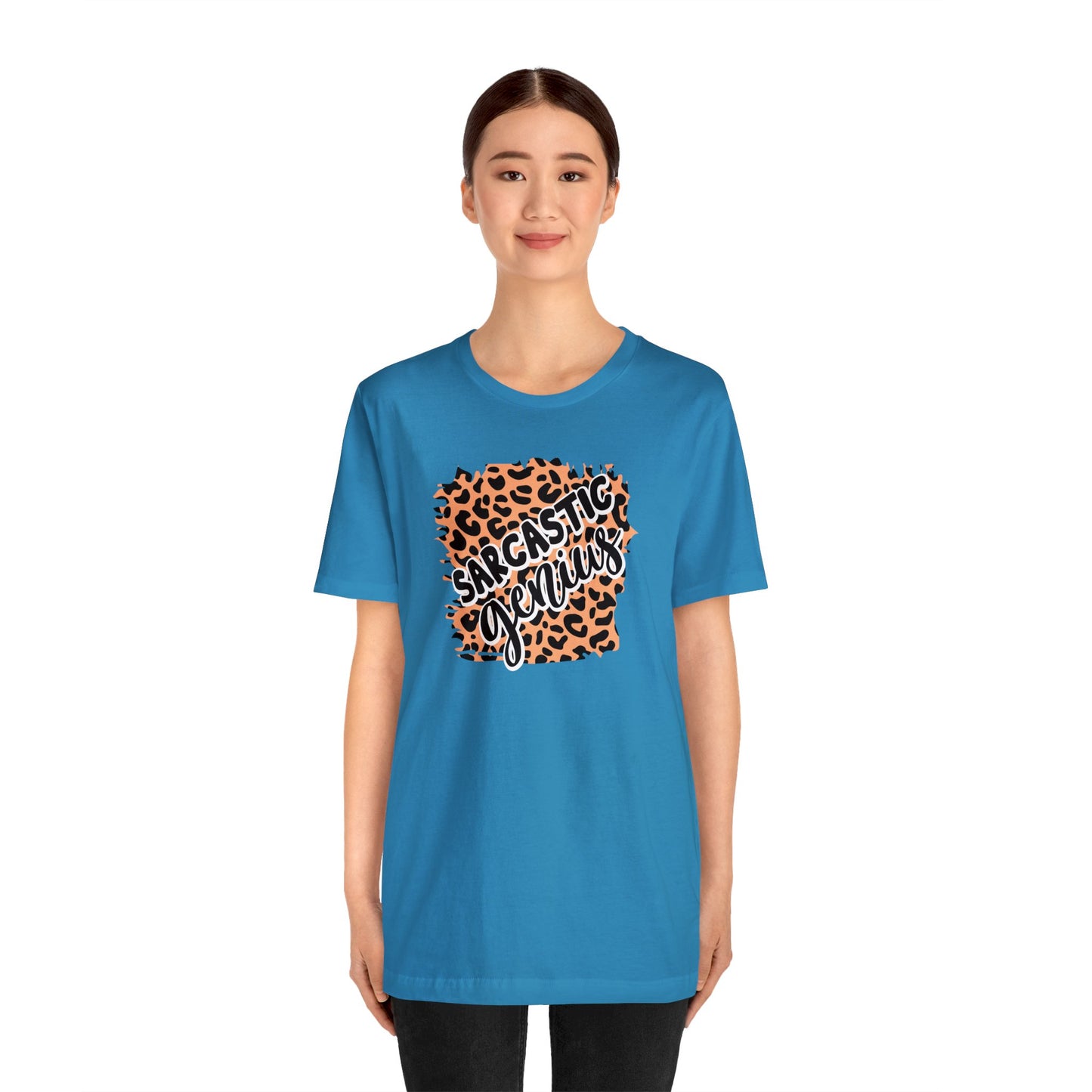 Sarcastic Genius leopard print short sleeve Tshirt
