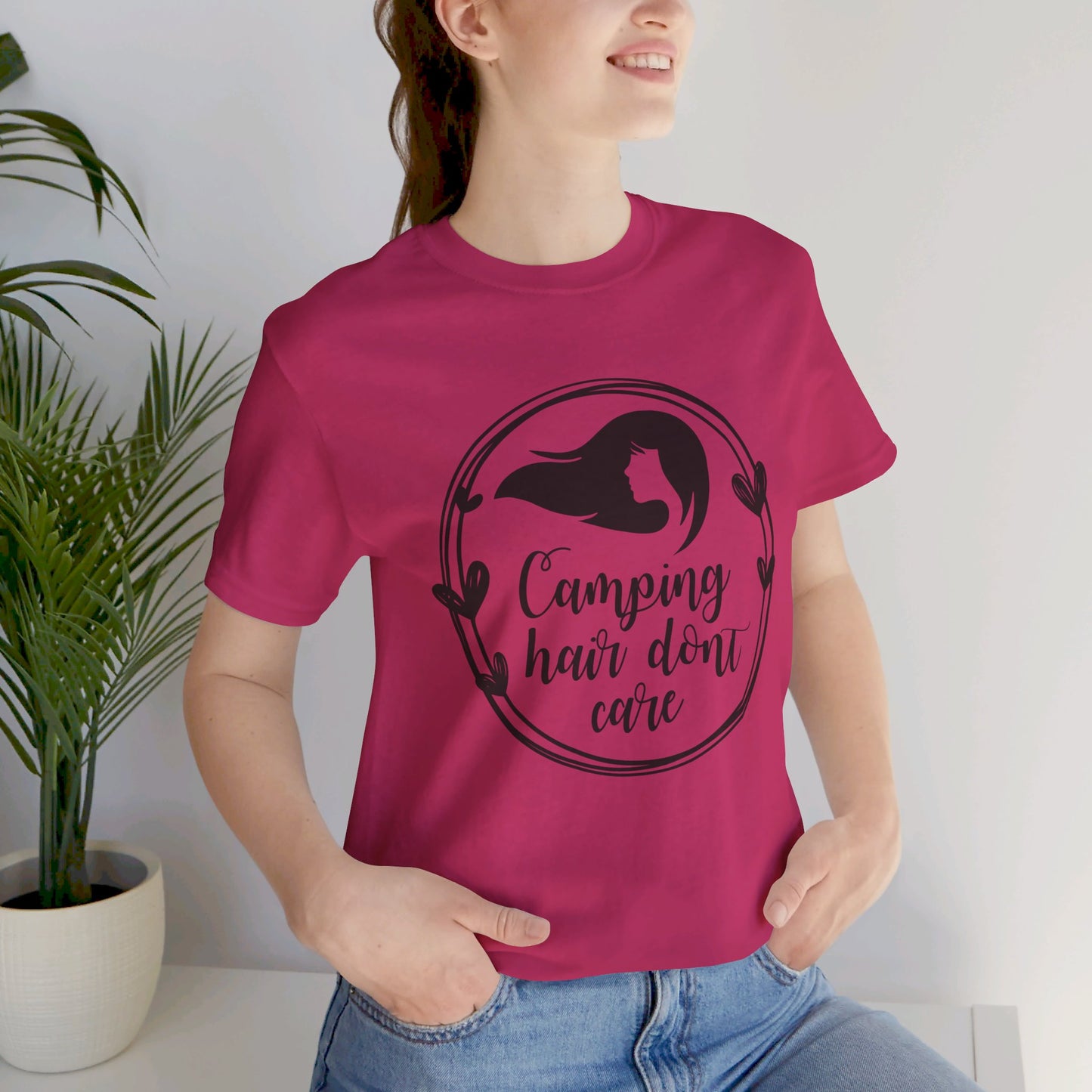 Camping Hair Dont Care Short Sleeve Tshirt