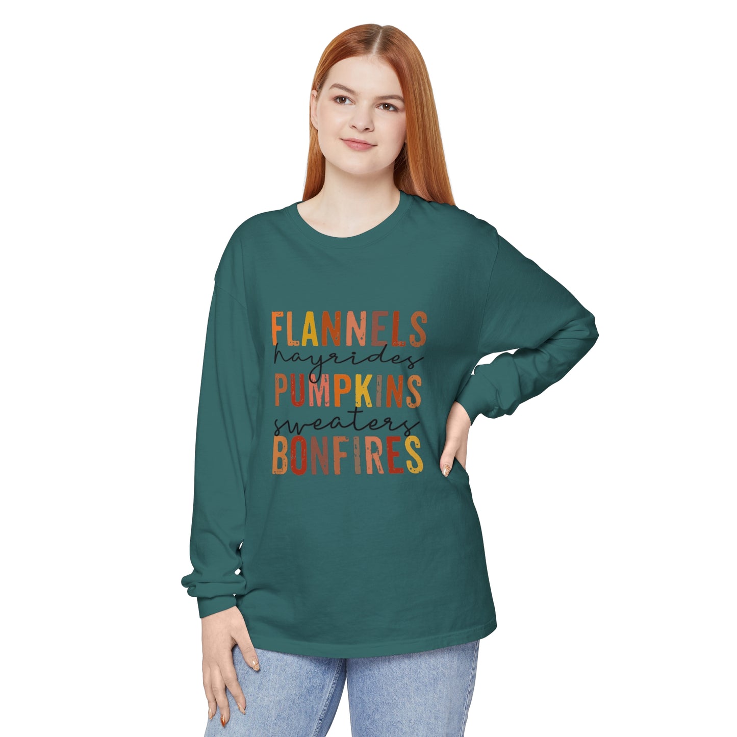 Flannels, Hayrides, Pumpkins, Sweaters,  Bonfires Long Sleeve T-Shirt