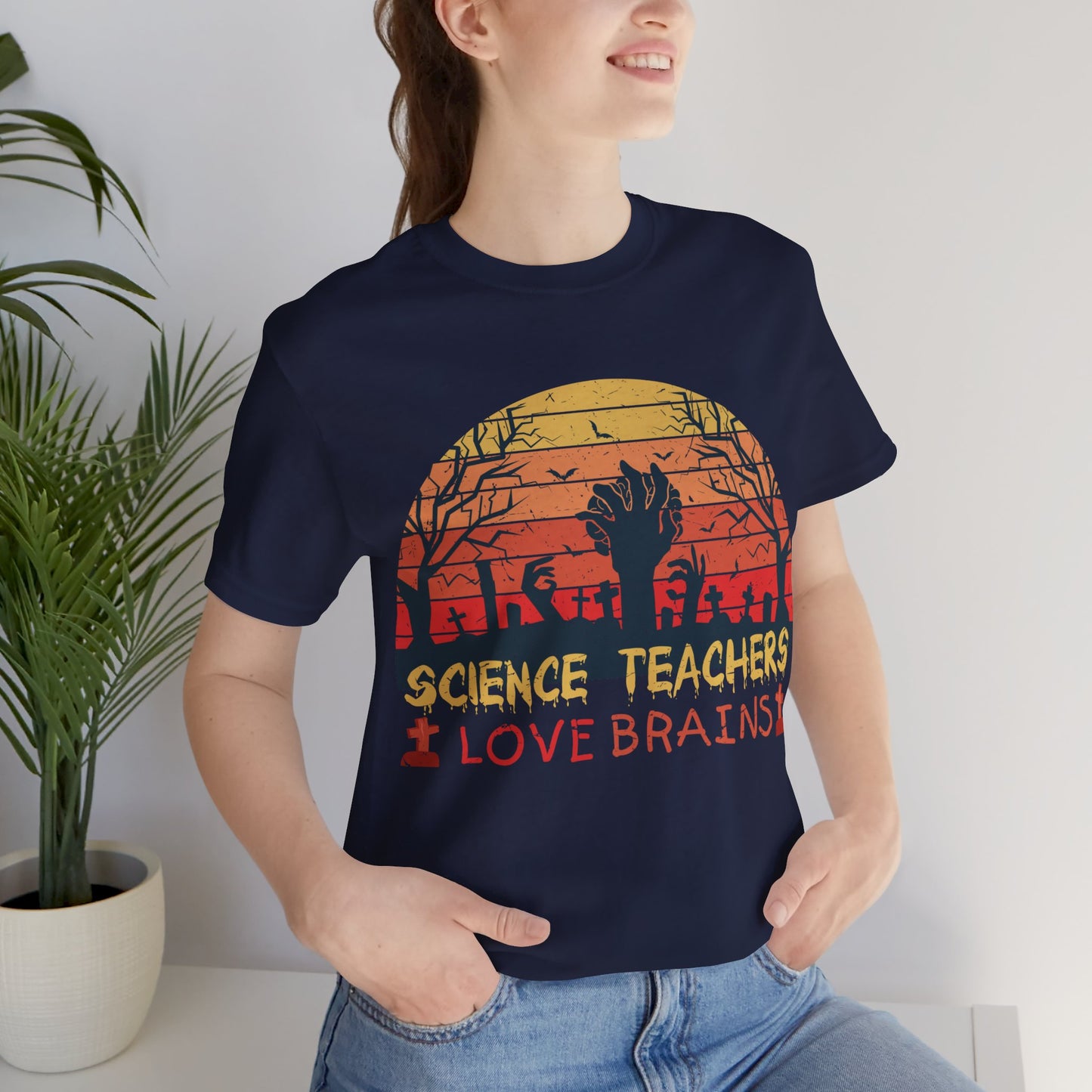Science Teachers Love Brains Jersey Short Sleeve Tee