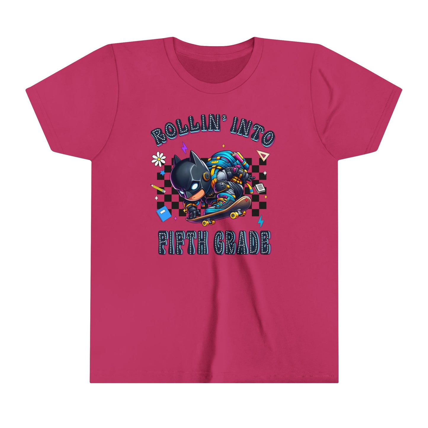 BATMAN - Rollin' Into 5th Grade Youth Short Sleeve Tee