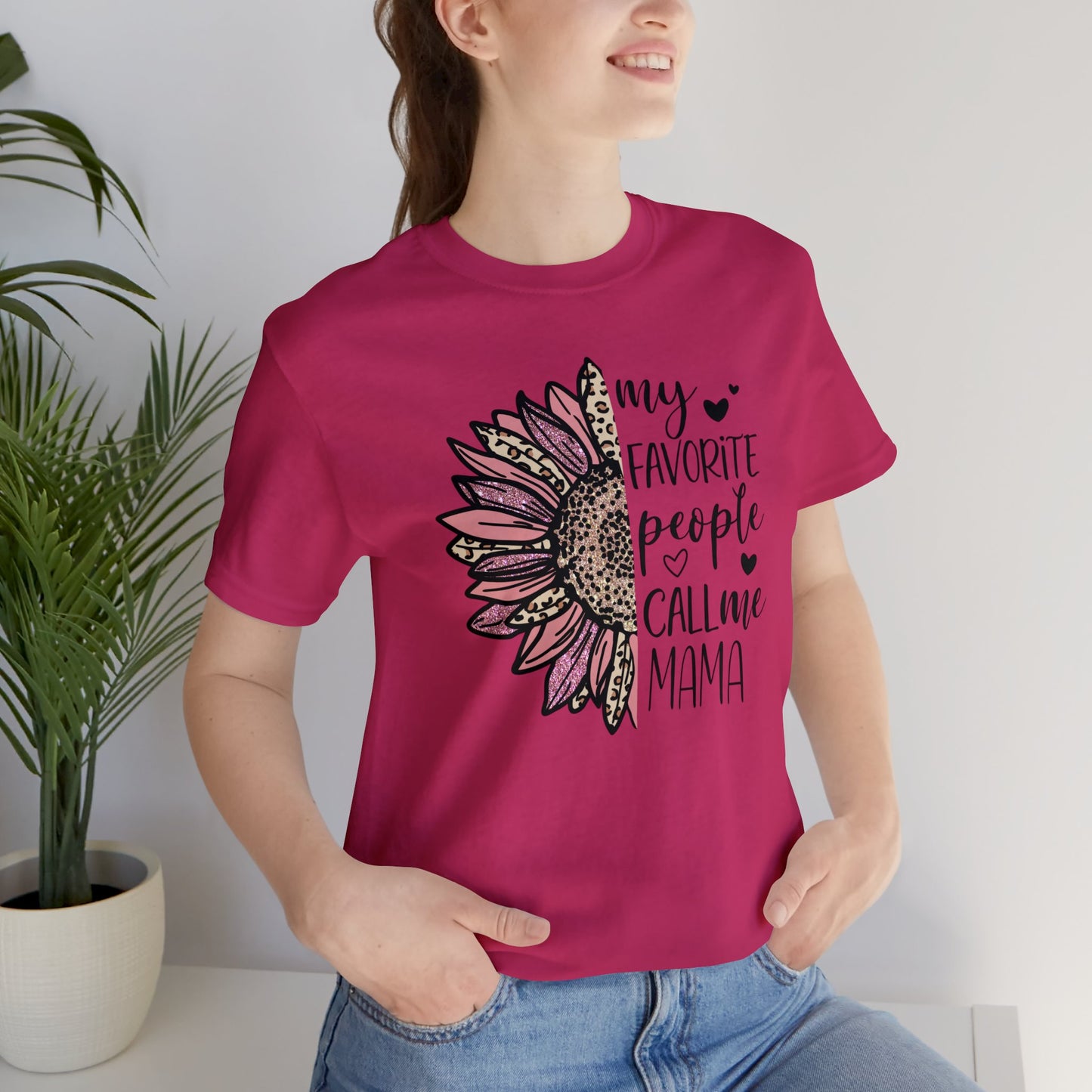 My Favorite People Call Me Mama Sunflower short sleeve tshirt