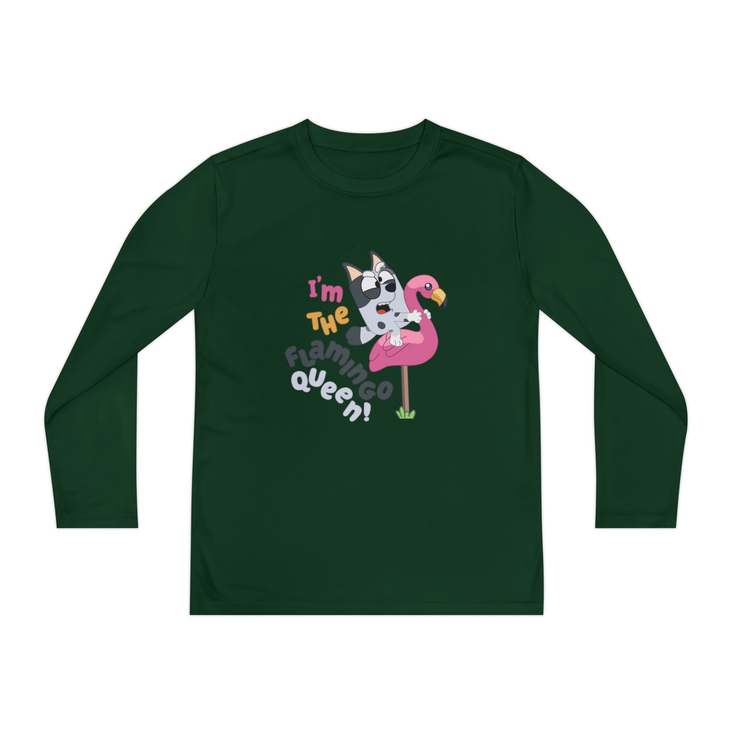 I'm the flamingo queen Youth Long Sleeve Competitor Tee